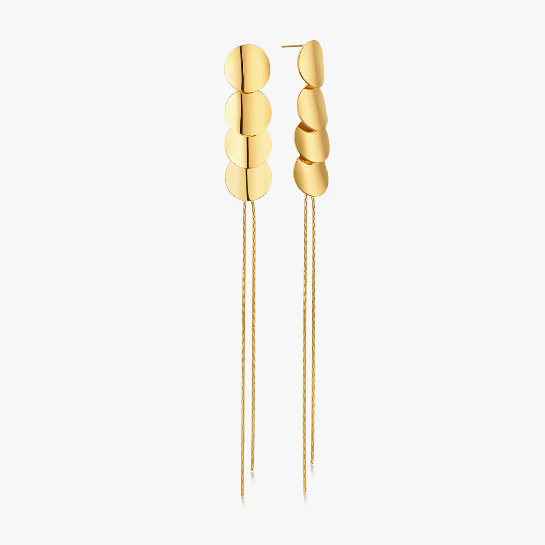 Alina Drop Disk Earrings - Image 4