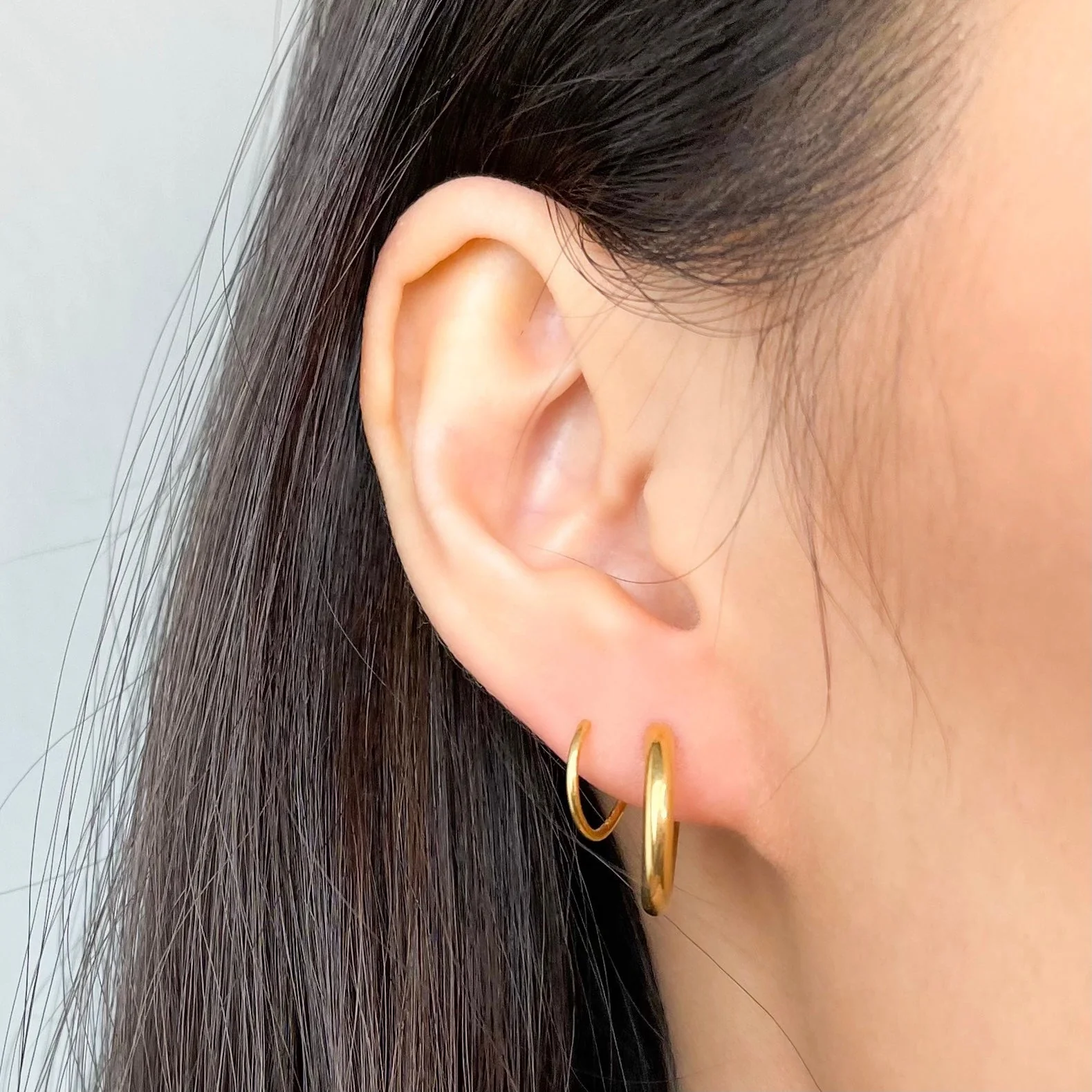 Aria Faux Double Hoop Earrings - Image 4