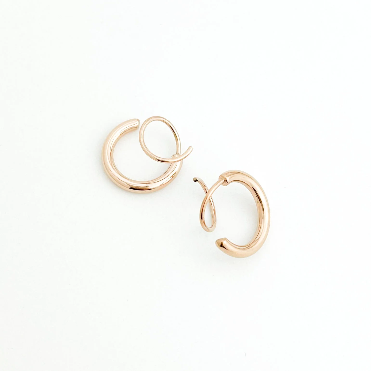 Aria Faux Double Hoop Earrings - Image 8