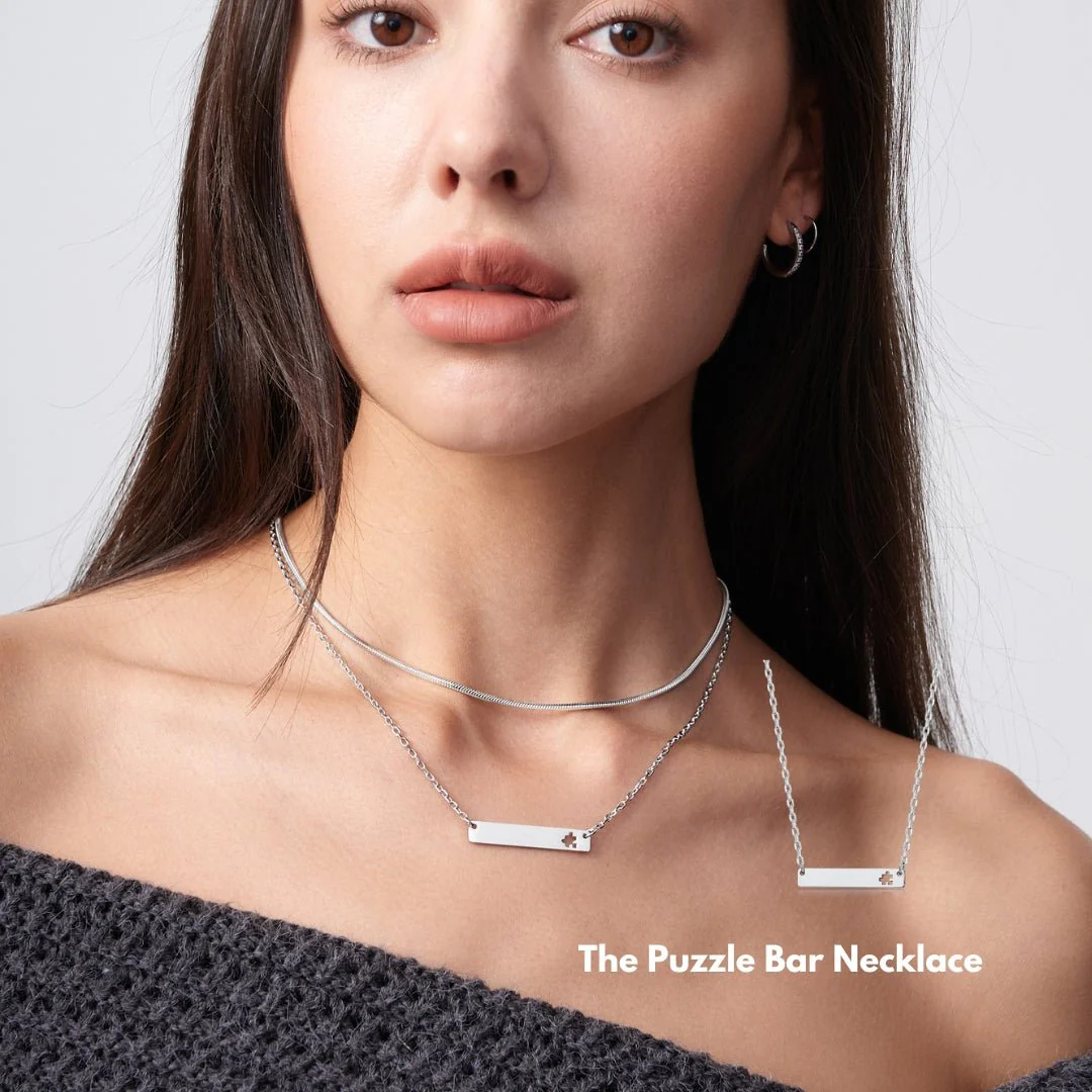 The Puzzle Bar Necklace (Autism Awareness Month) - Image 3