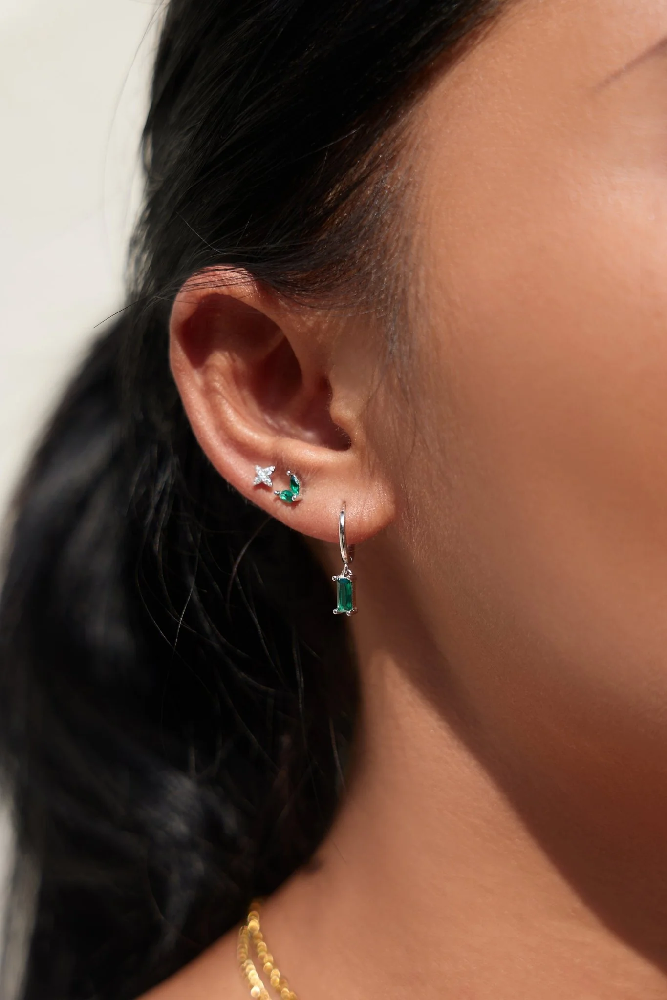 Baby Sprout Sterling Studs in Silver - Image 3