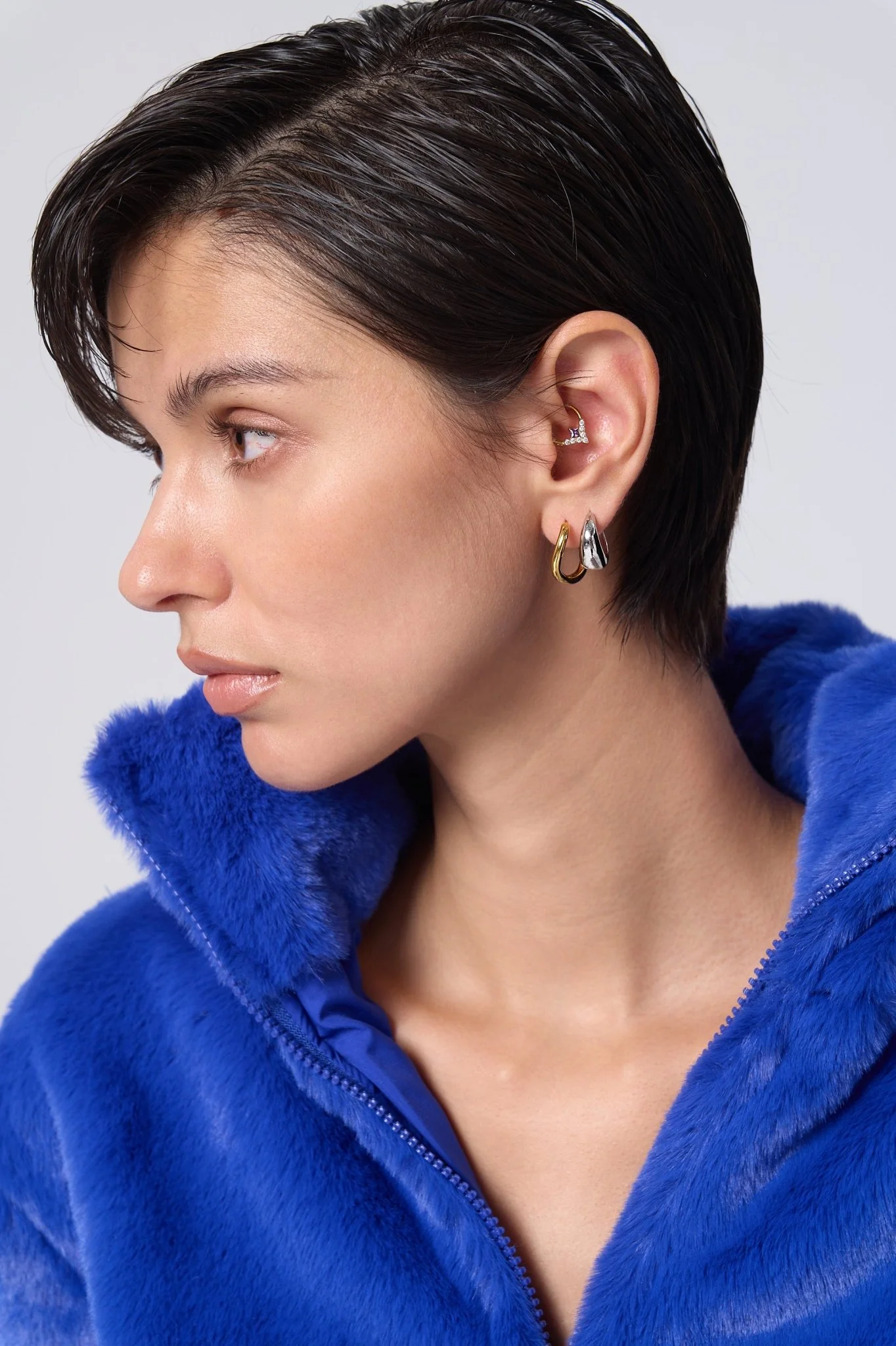 Purple Gem Lila Titanium Hoop (Single) - Image 2