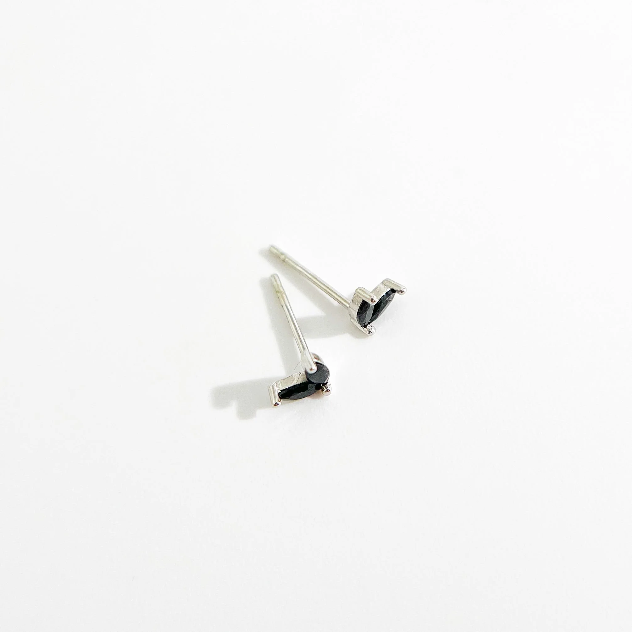 Black Sprout Sterling Studs in Silver - Image 6