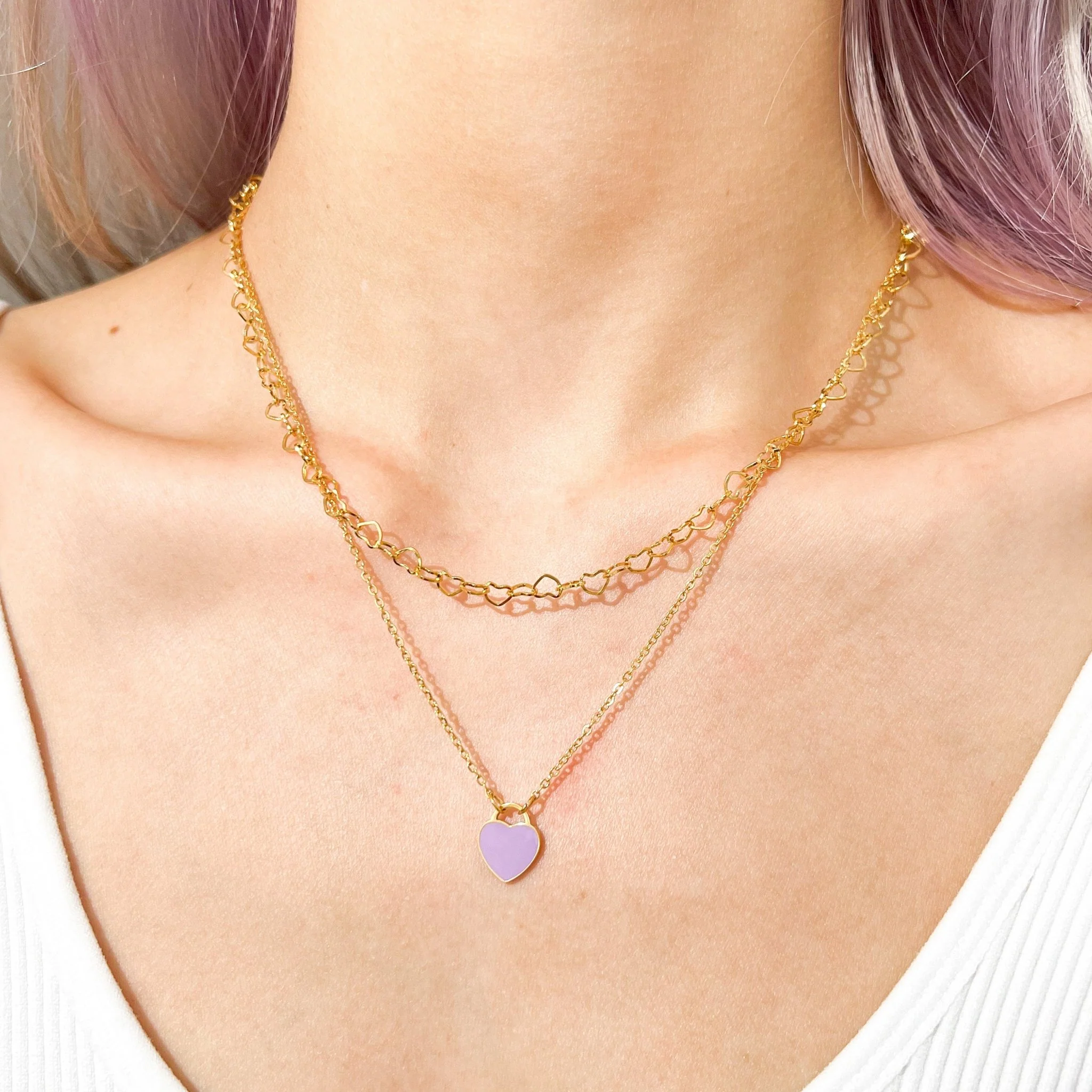 Celia Heart Chain Necklace - Image 3