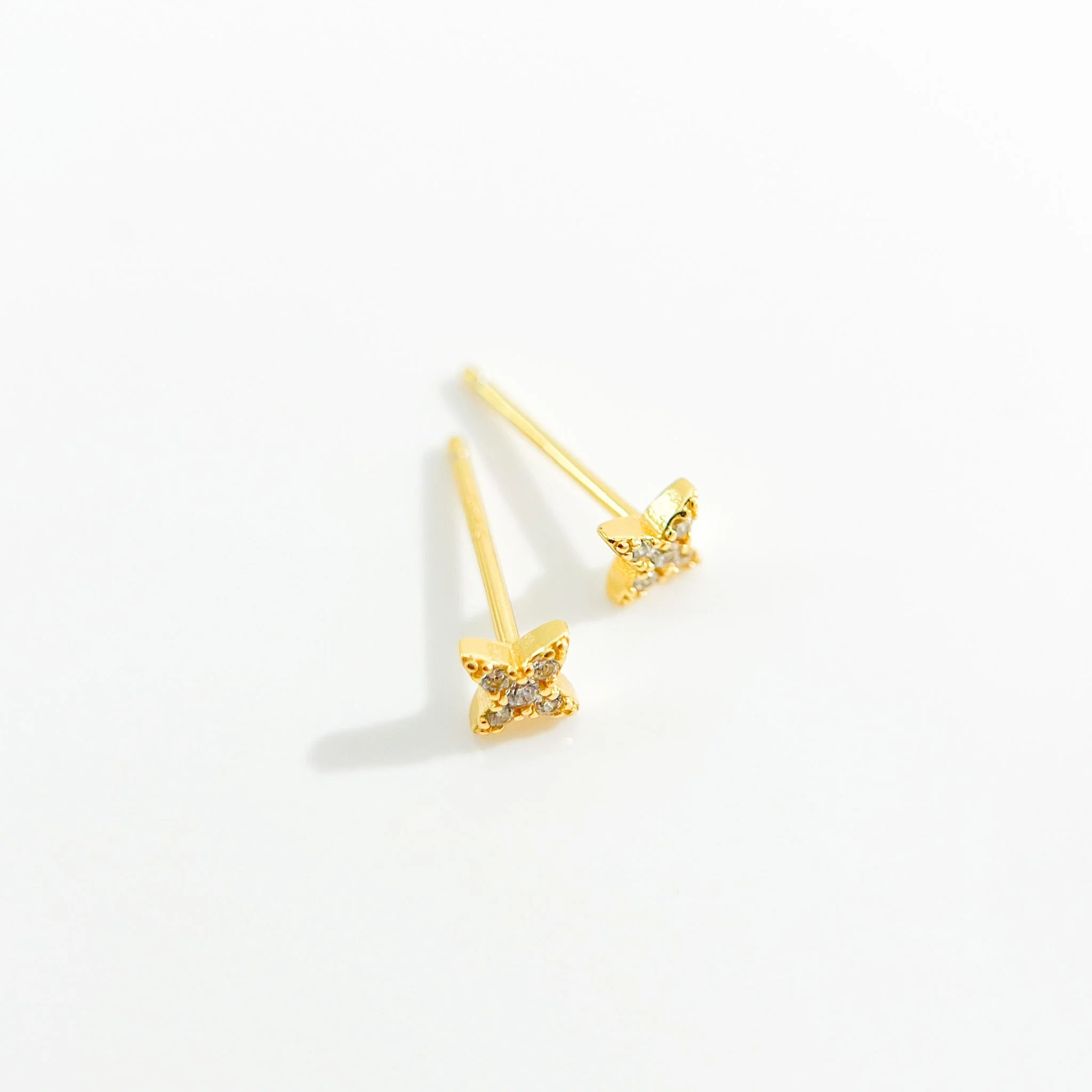 Clear Gem Estrella Studs in Gold - Image 6