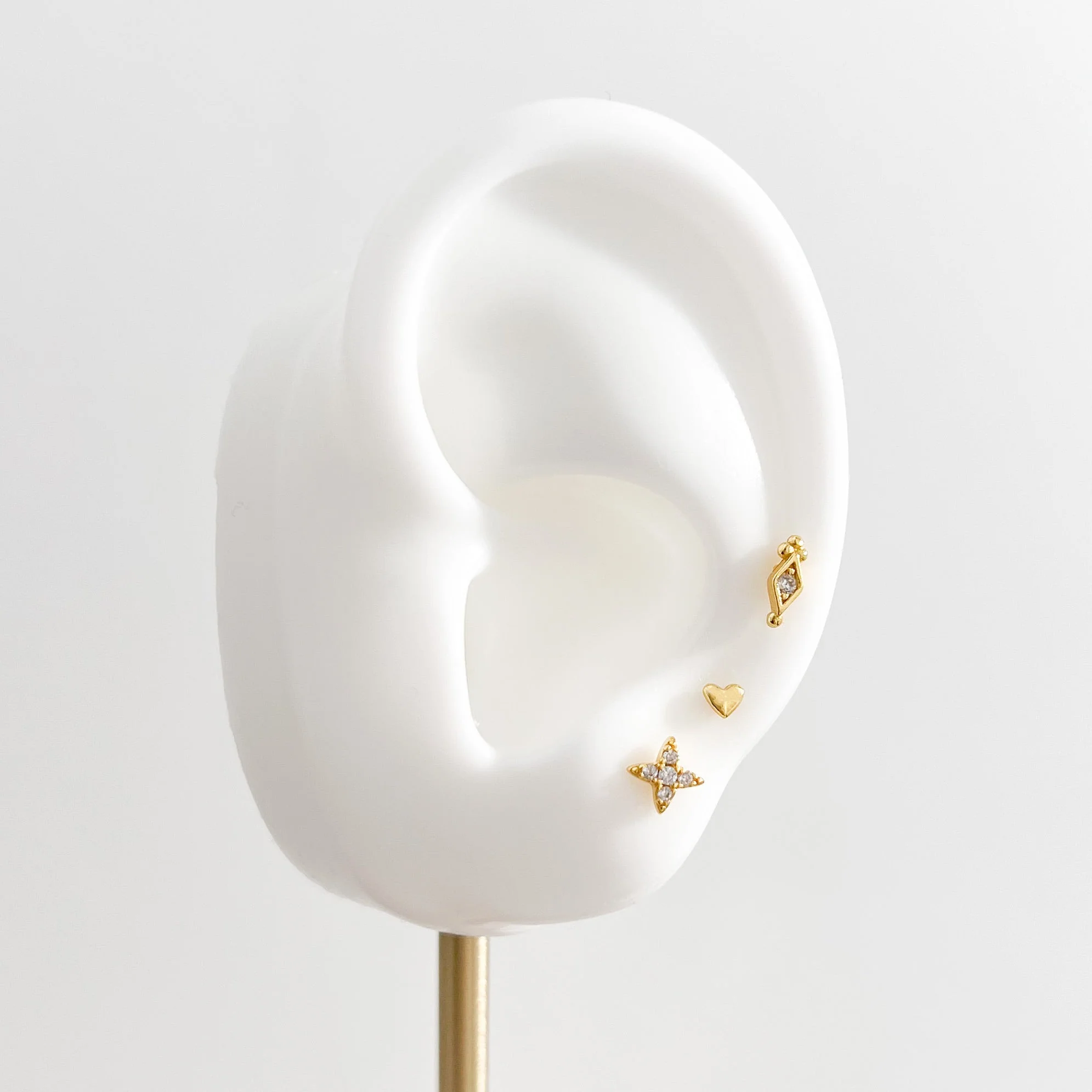 Clear Gem Estrella Studs in Gold - Image 7
