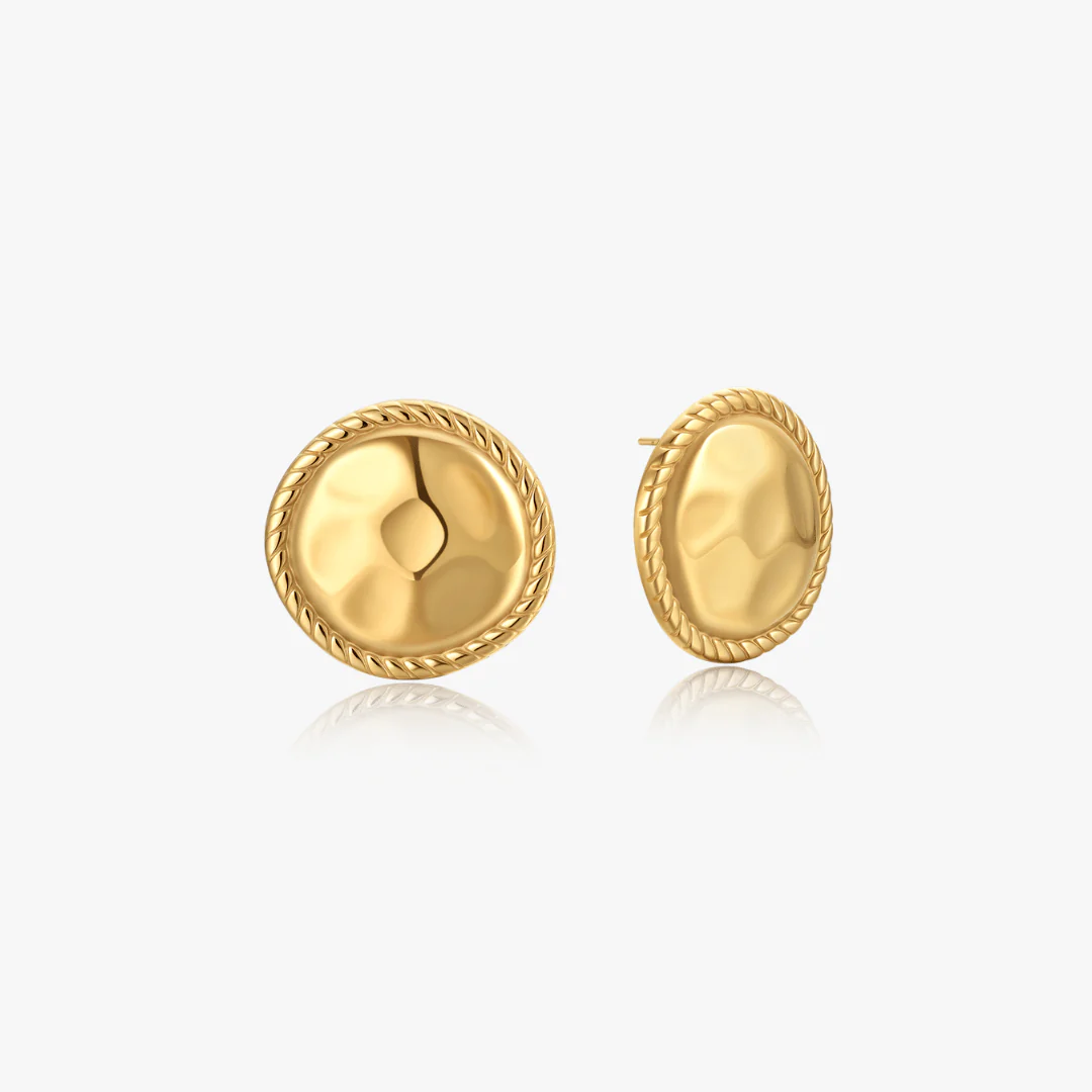 Cleo Textured Bold Disk Earrings - Image 4