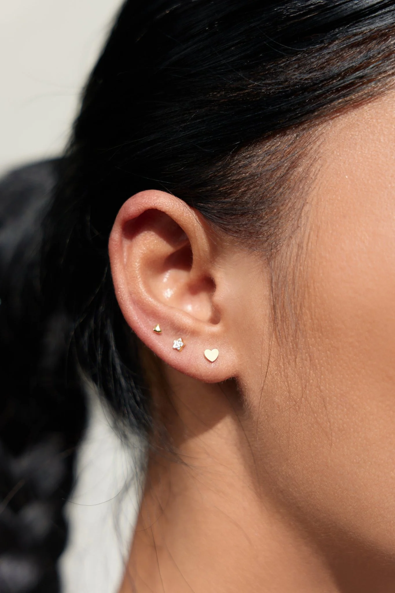 Crystal Moon + Star Sterling Studs in Gold - Image 4