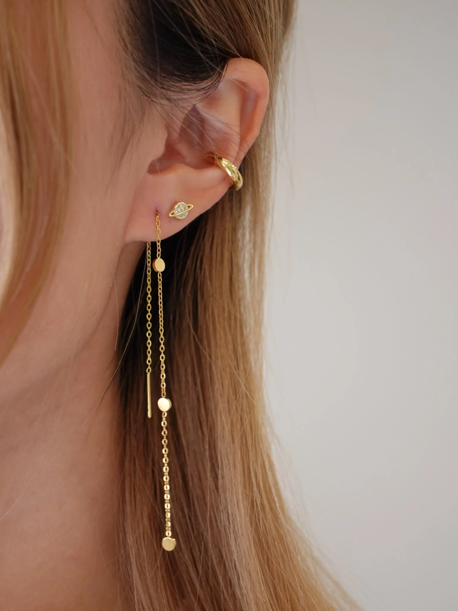 Crystal Saturn Studs in Gold - Image 4