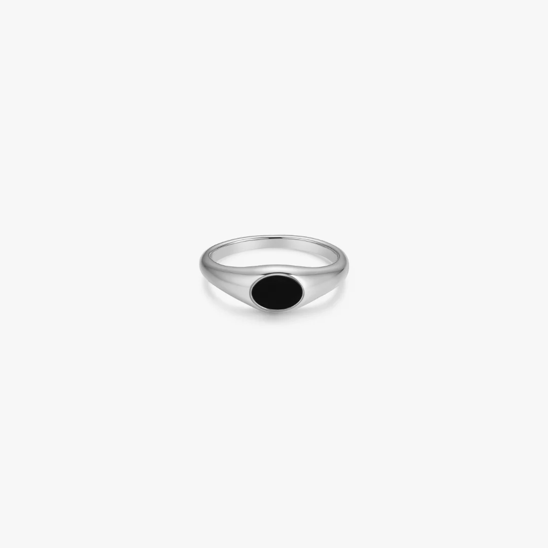 Denise Black Agate Signet Ring - Image 7