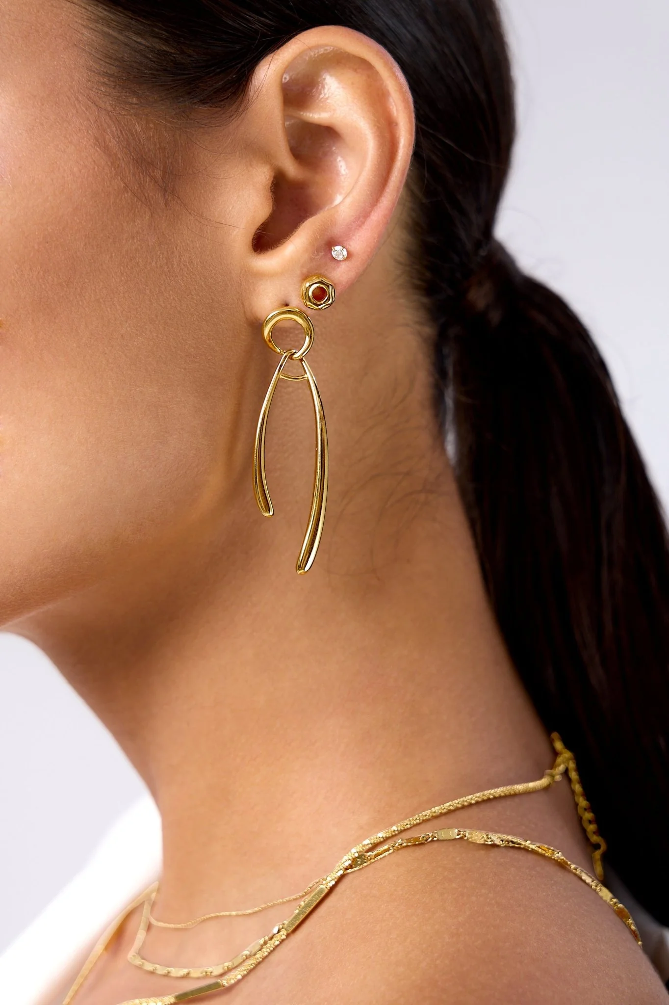 Elara Sculptural Drop Earrings - Image 3