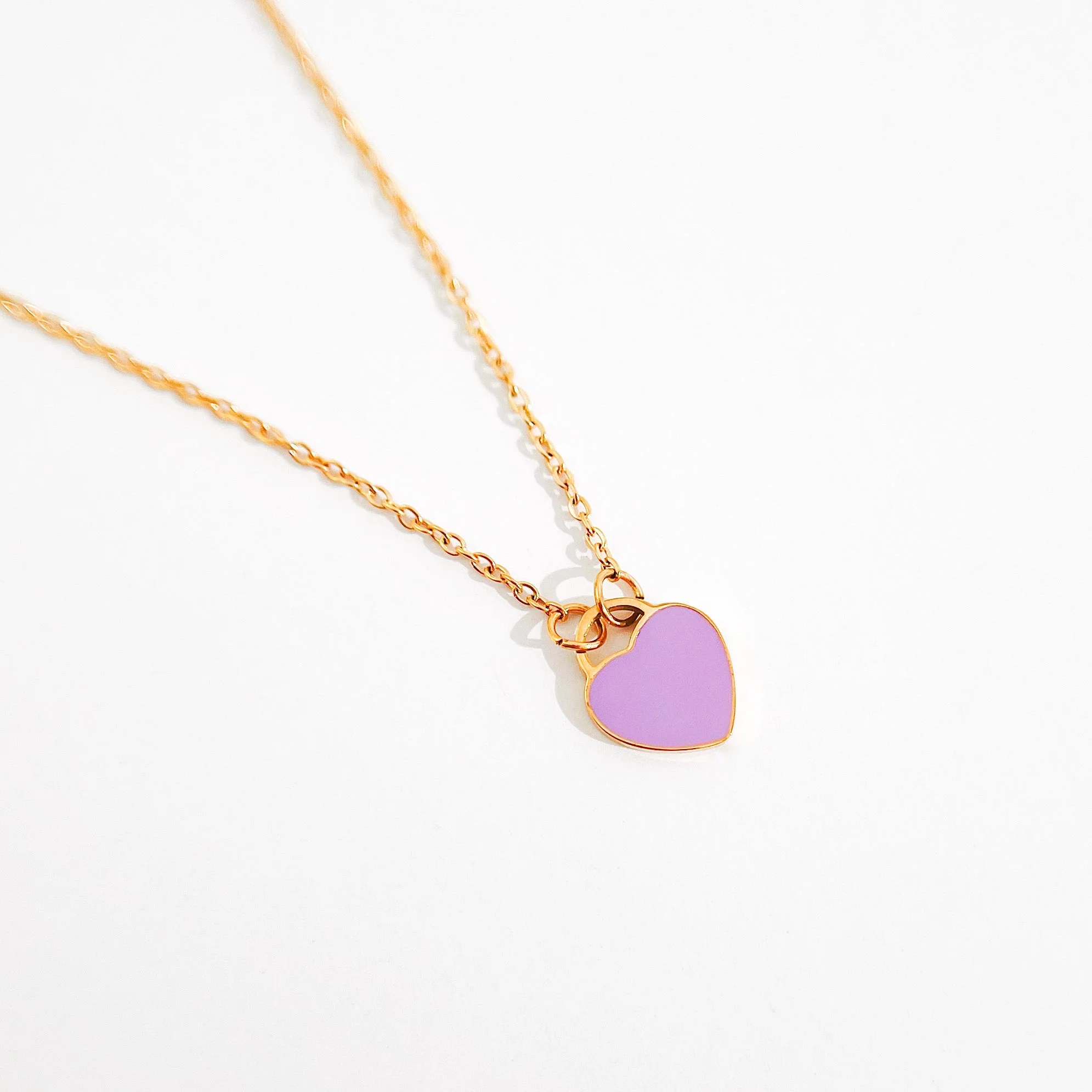 Enamel Heart Necklaces in Gold (Not A Set) - Image 4
