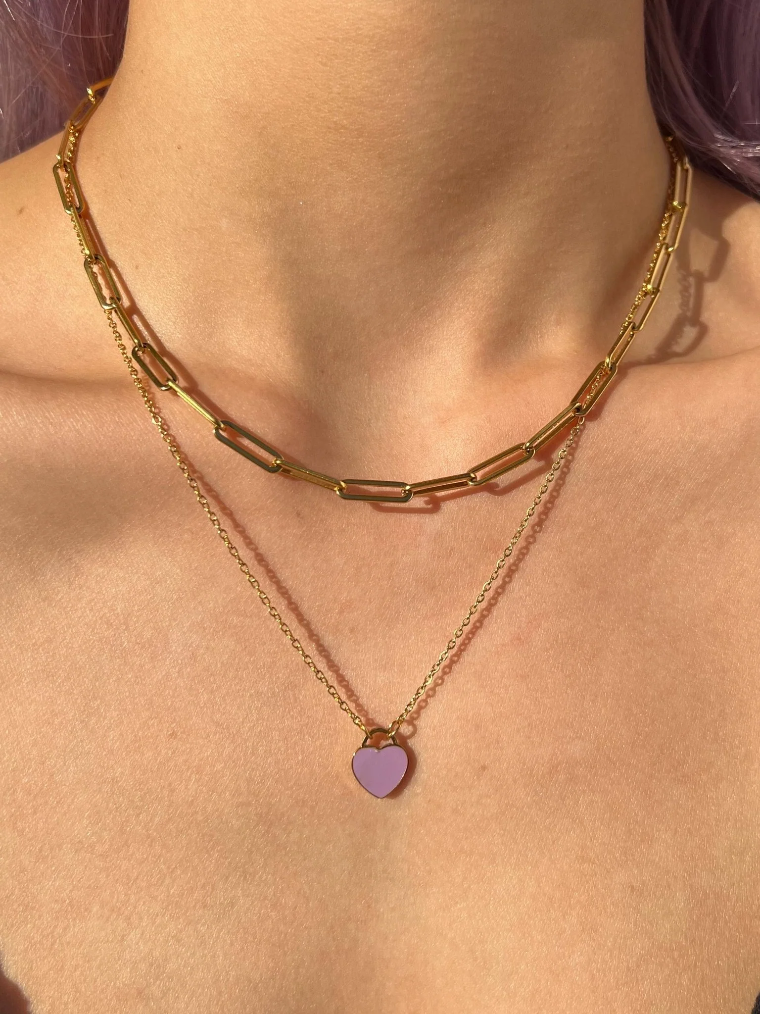 Enamel Heart Necklaces in Gold (Not A Set) - Image 9