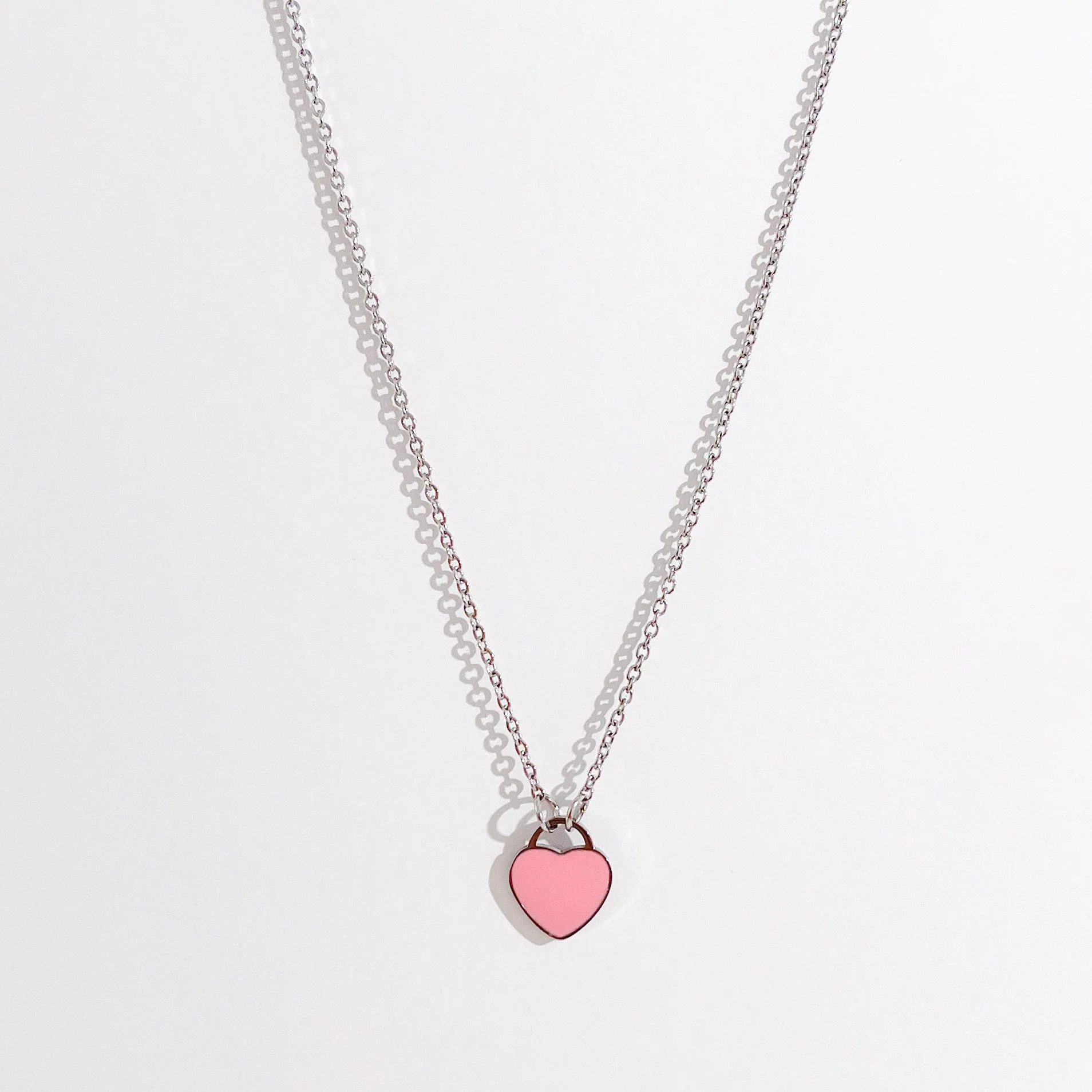 Enamel Heart Necklaces in Silver (Not A Set) - Image 3