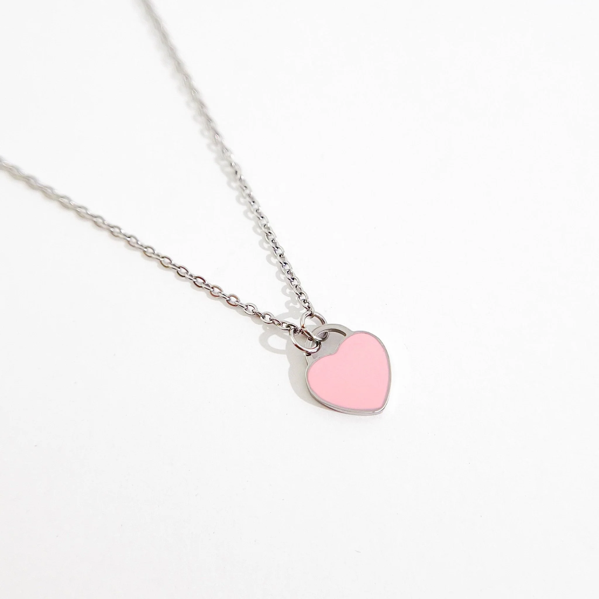 Enamel Heart Necklaces in Silver (Not A Set) - Image 4