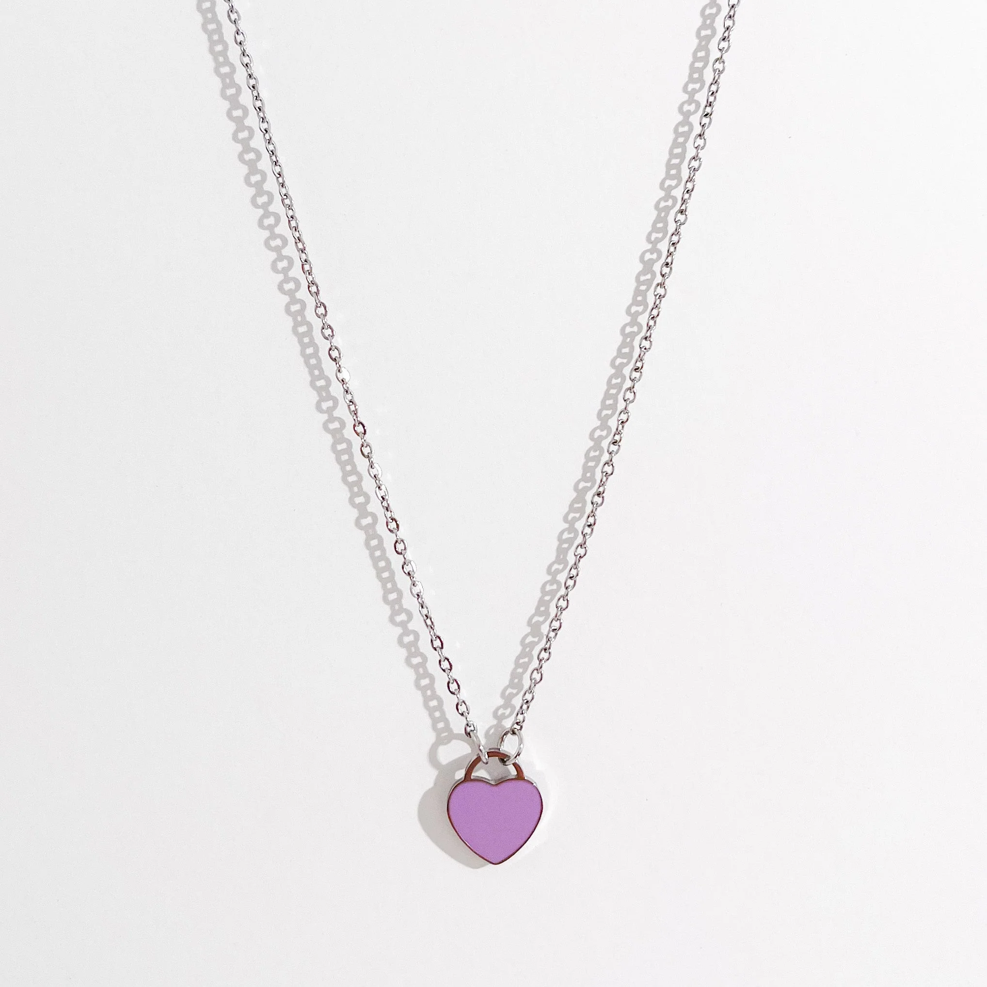 Enamel Heart Necklaces in Silver (Not A Set) - Image 7