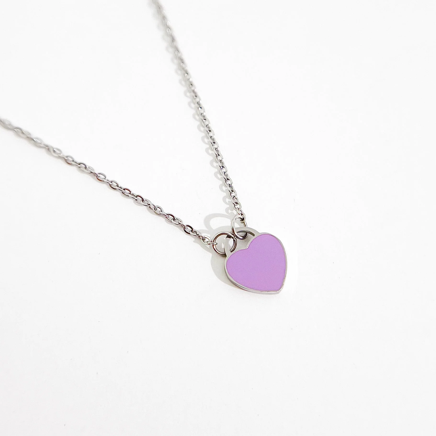 Enamel Heart Necklaces in Silver (Not A Set) - Image 8