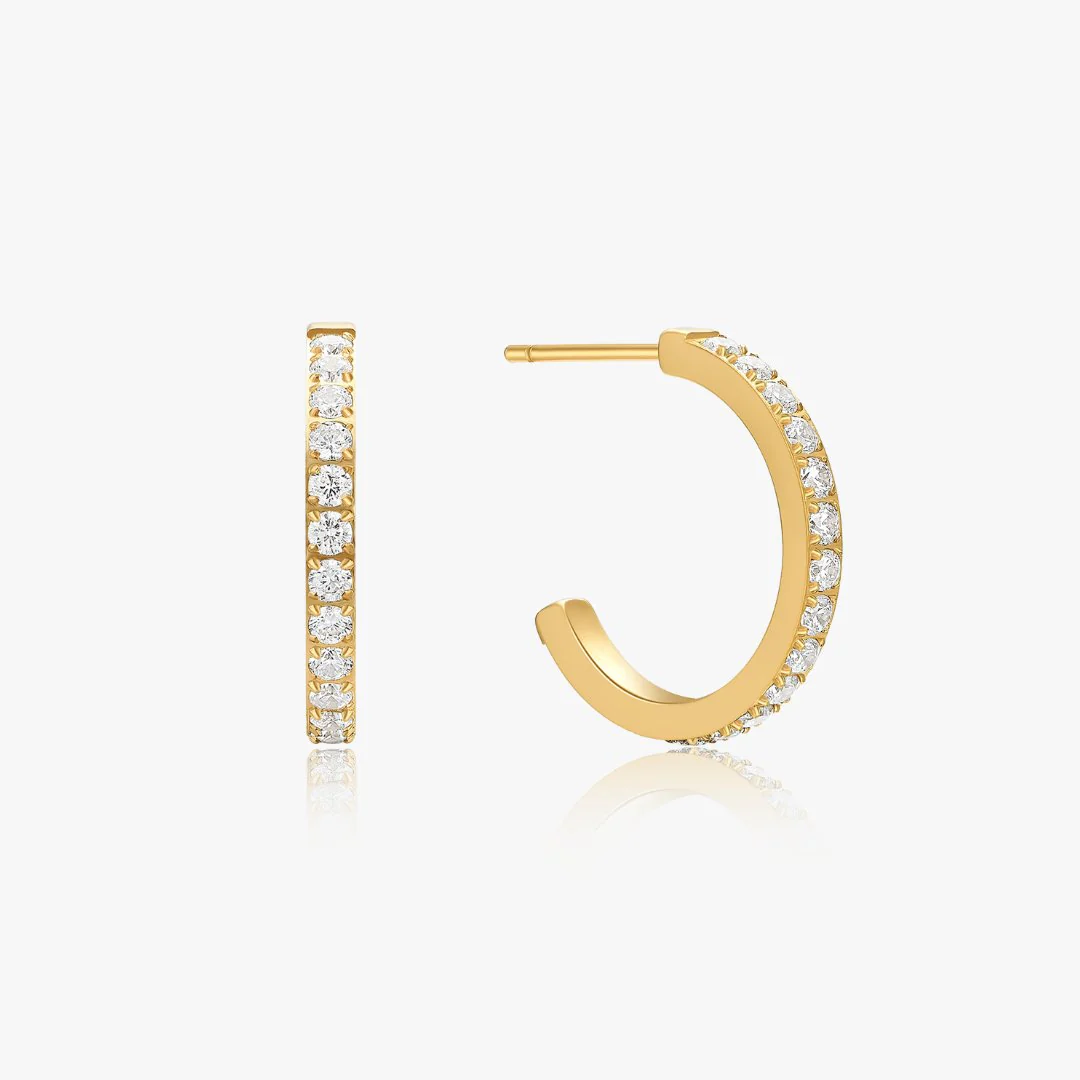 Everyday Medium CZ Hoops - Image 9