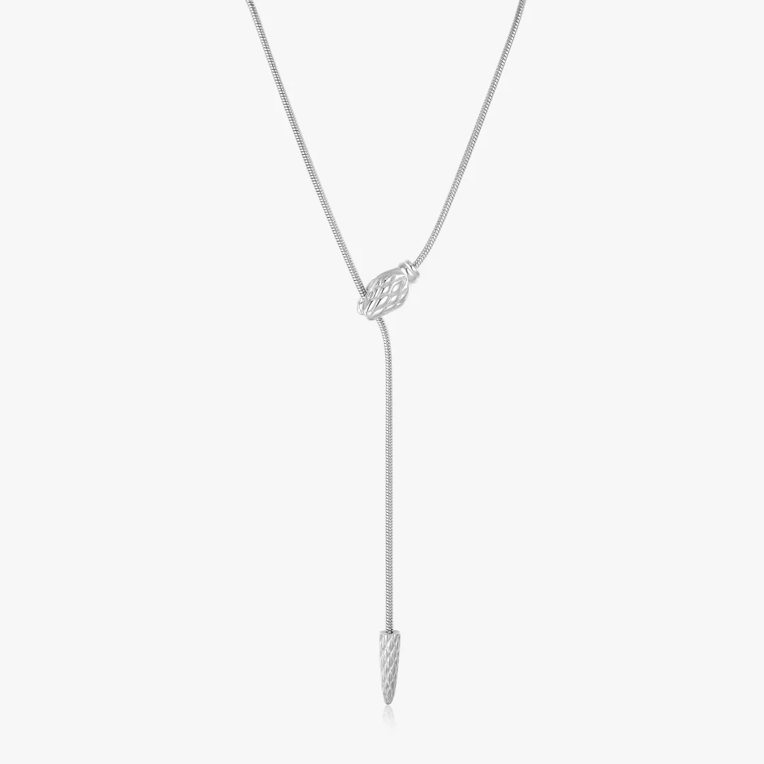Geometric Snake Lariat Necklace - Image 7