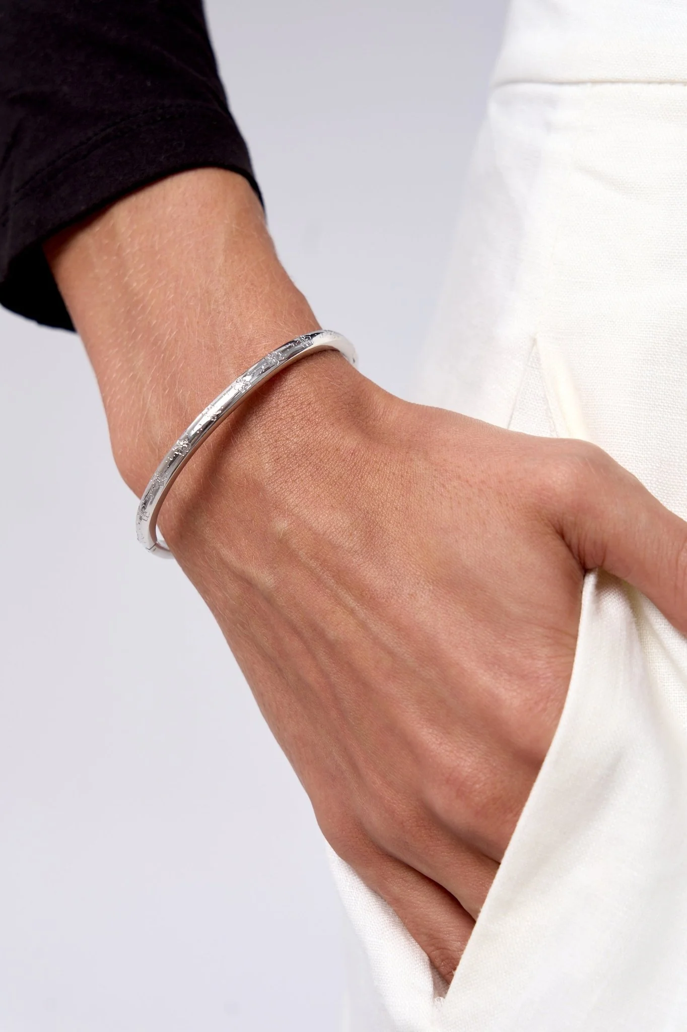 Hibiscus Stacker Cuff Bangle Bracelet - Image 3