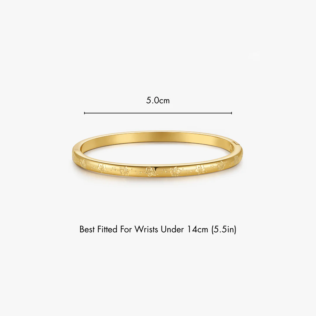 Hibiscus Stacker Cuff Bangle Bracelet - Image 4
