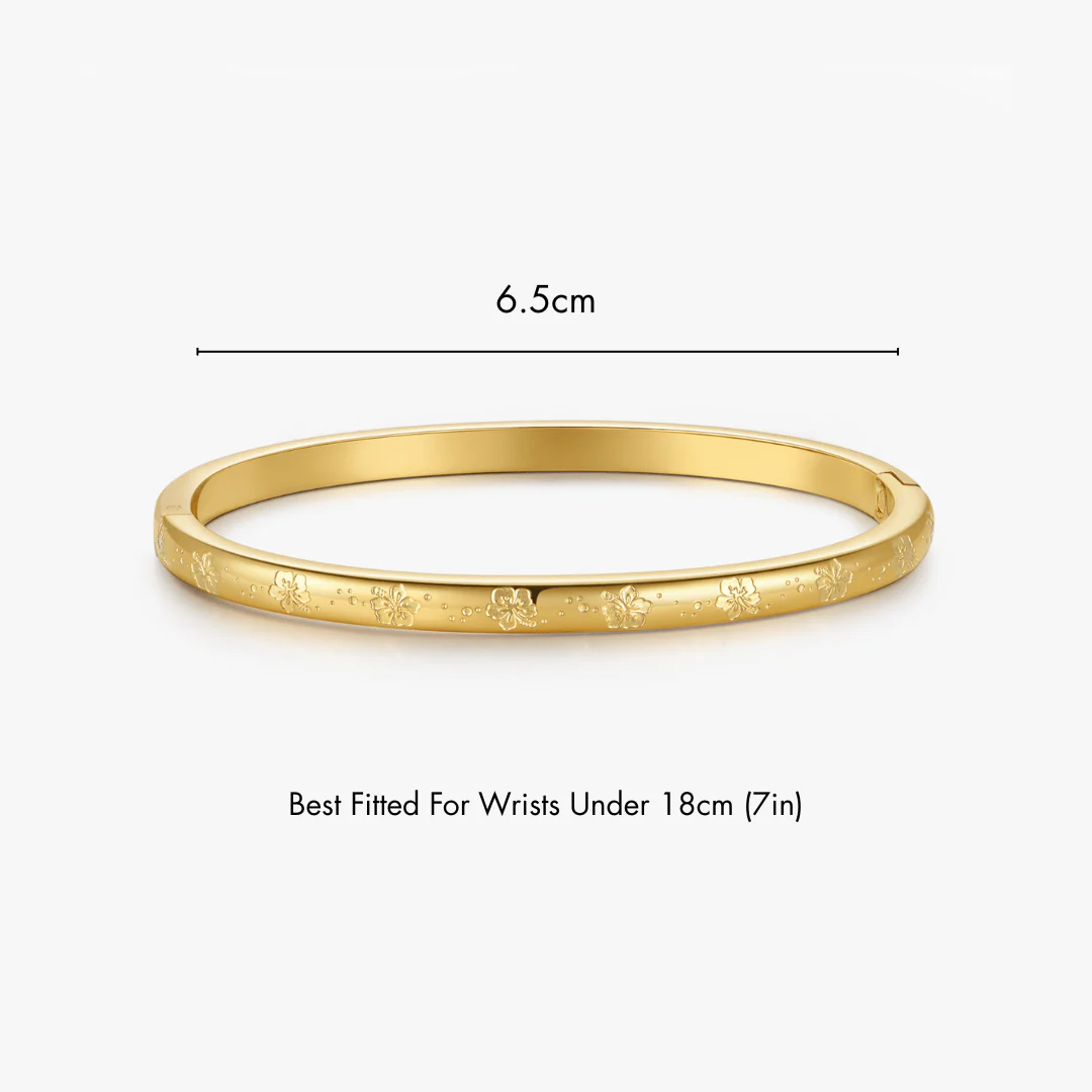Hibiscus Stacker Cuff Bangle Bracelet - Image 7