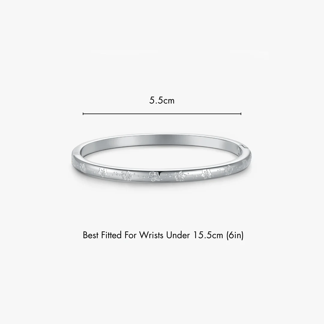Hibiscus Stacker Cuff Bangle Bracelet - Image 9