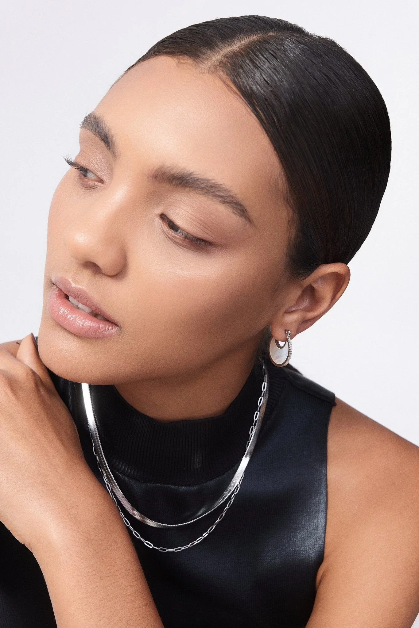 Mother of Pearl Hoop Earrings - Image 6