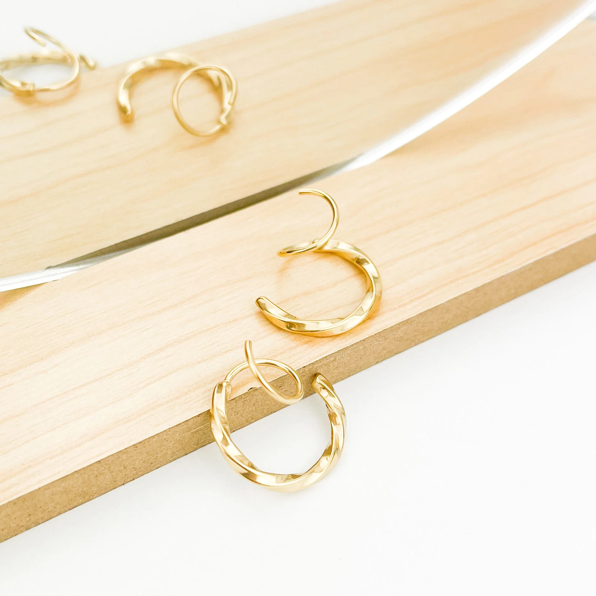 Julissa Faux Double Hoop Earrings - Image 3