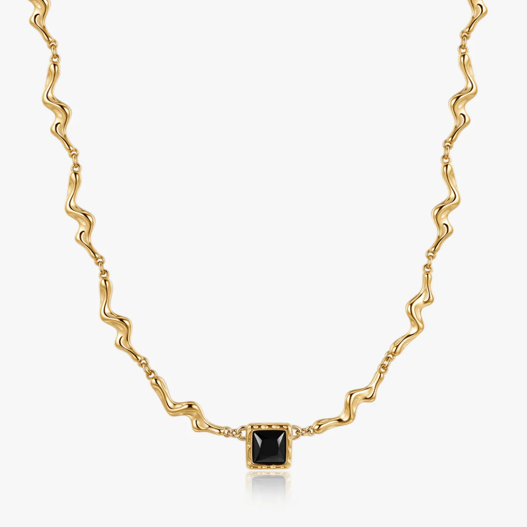 Liora Square Black Gem Necklace - Image 4