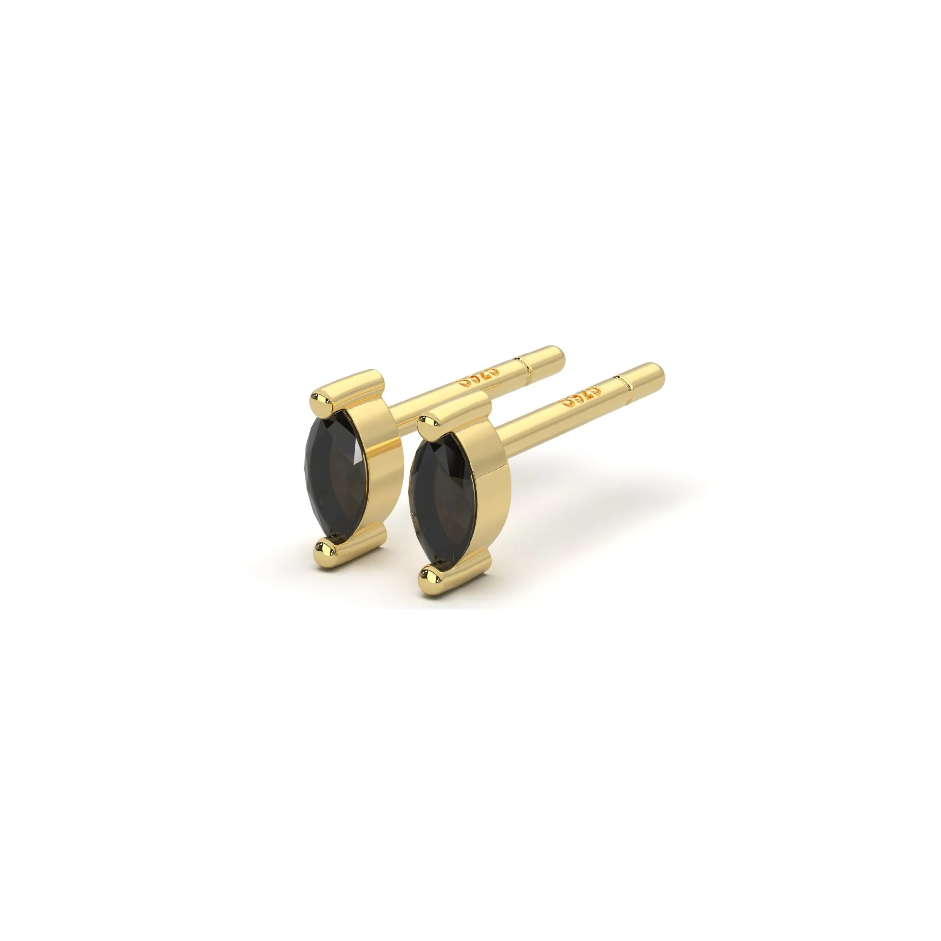 Micro Marquise Studs in Gold - Image 10