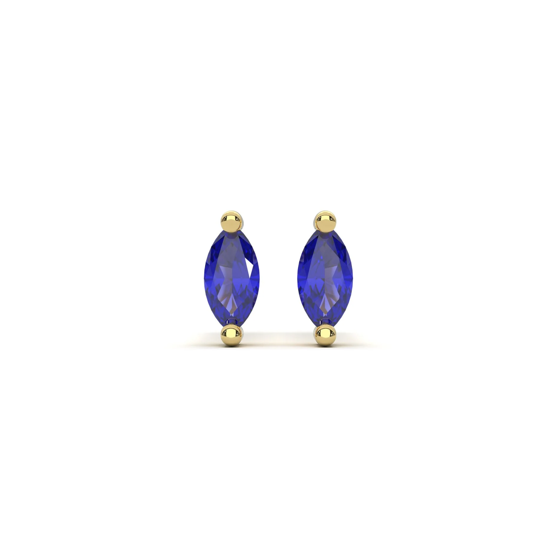 Micro Marquise Studs in Gold - Image 12