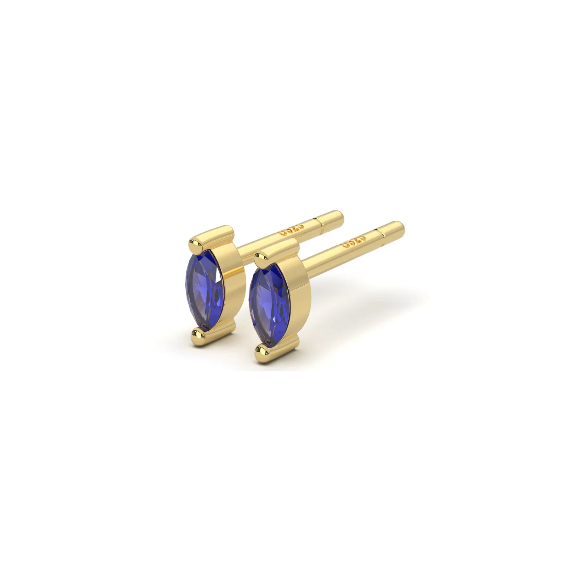 Micro Marquise Studs in Gold - Image 13