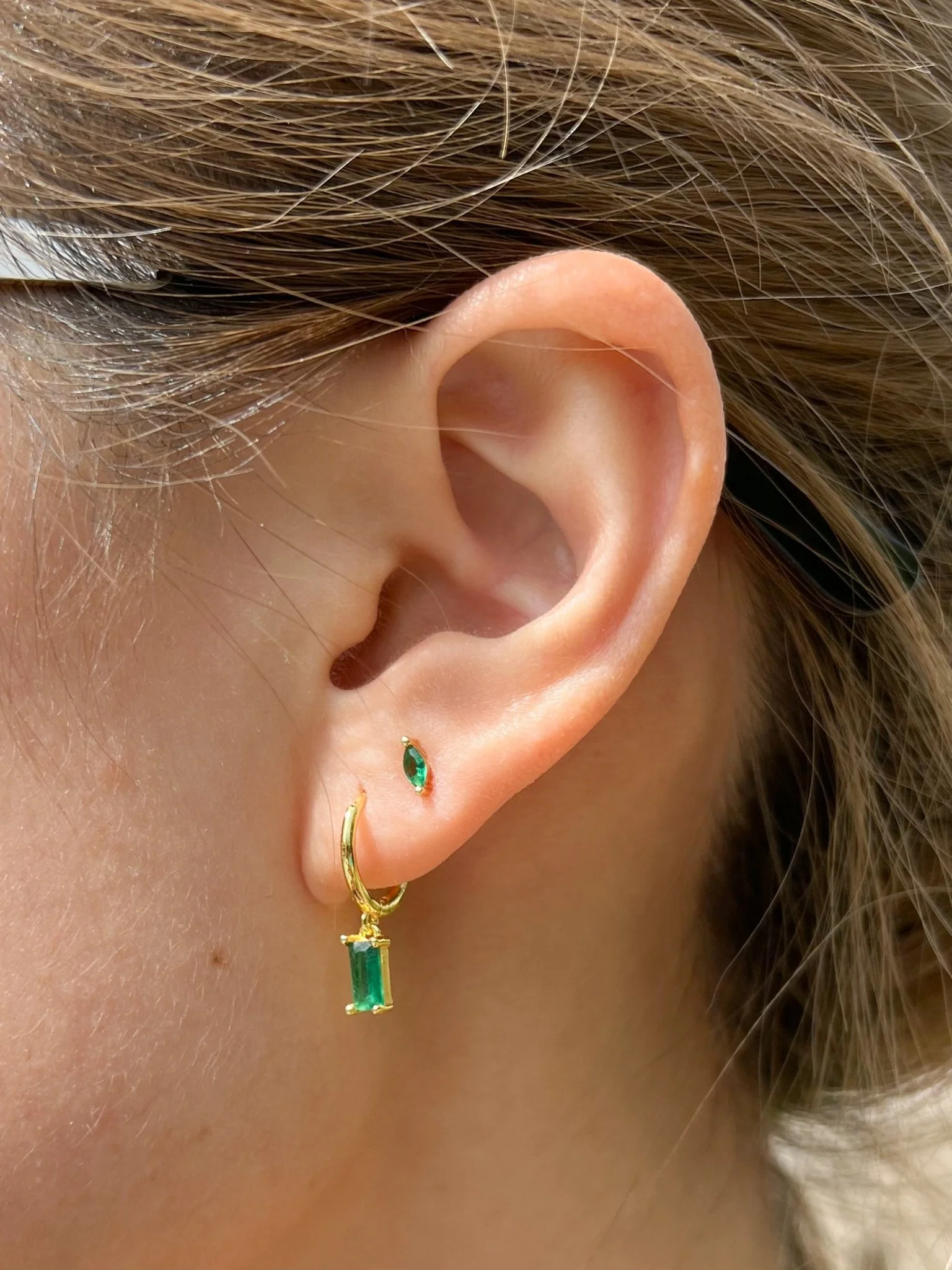 Micro Marquise Studs in Gold - Image 3