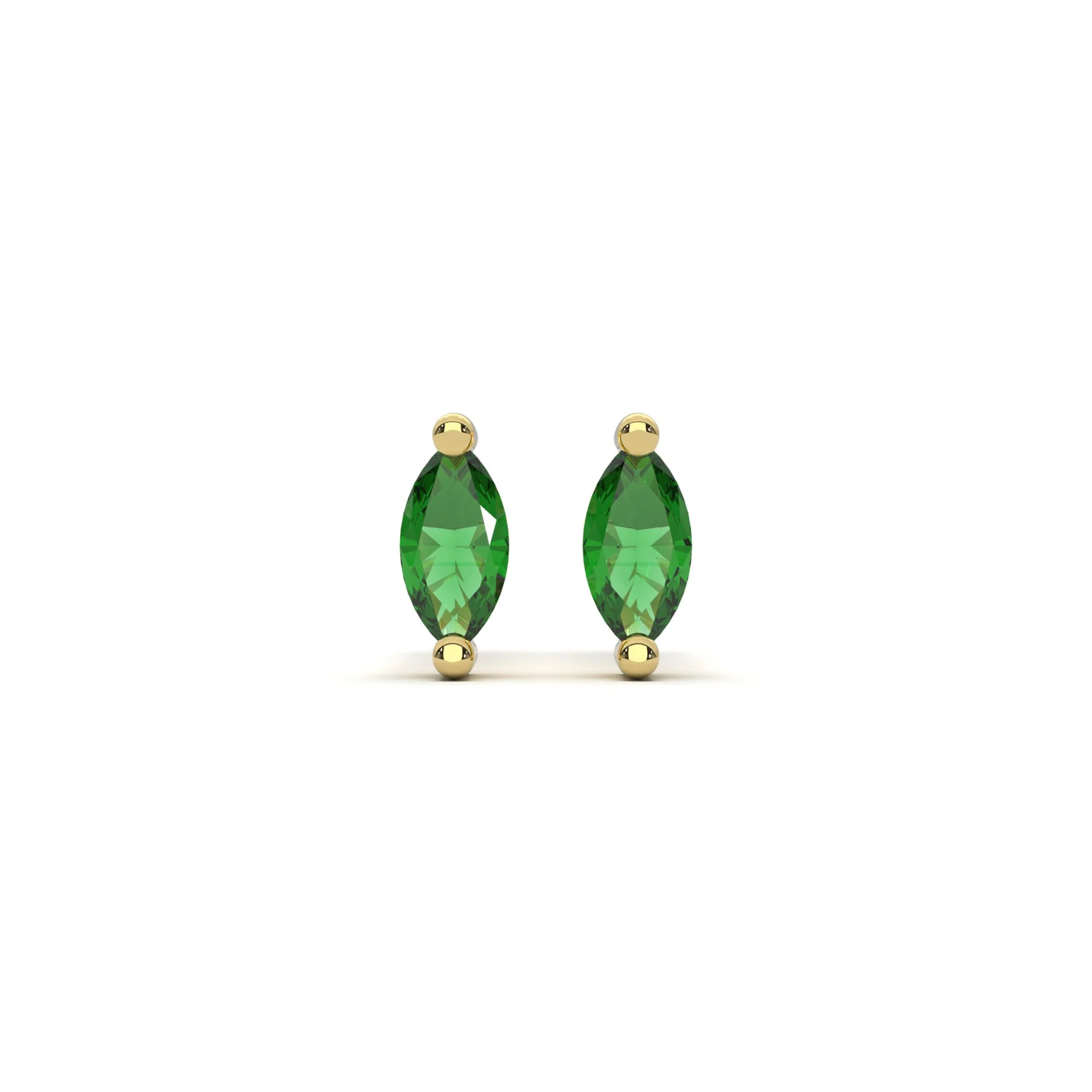 Micro Marquise Studs in Gold - Image 4