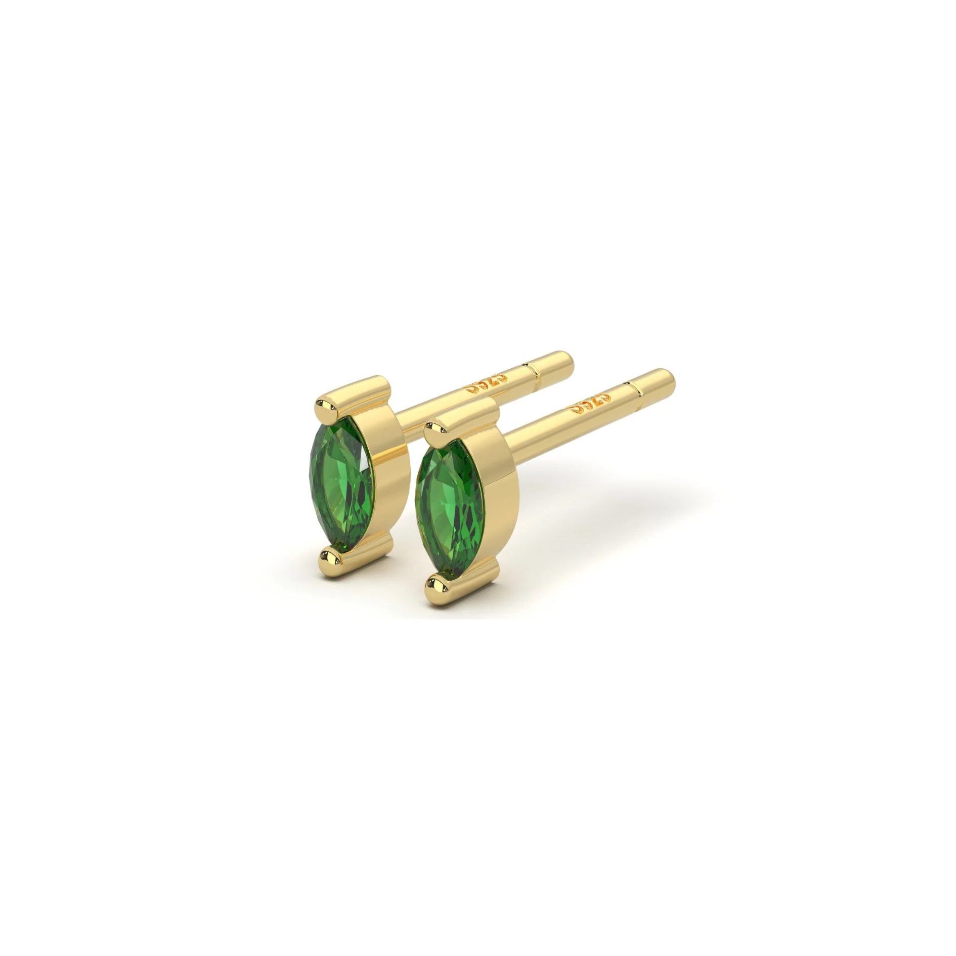 Micro Marquise Studs in Gold - Image 7