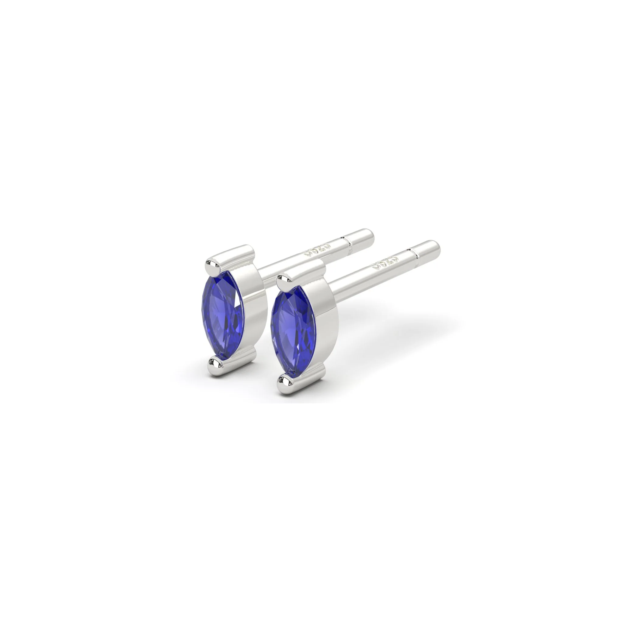 Micro Marquise Studs in Silver - Image 4
