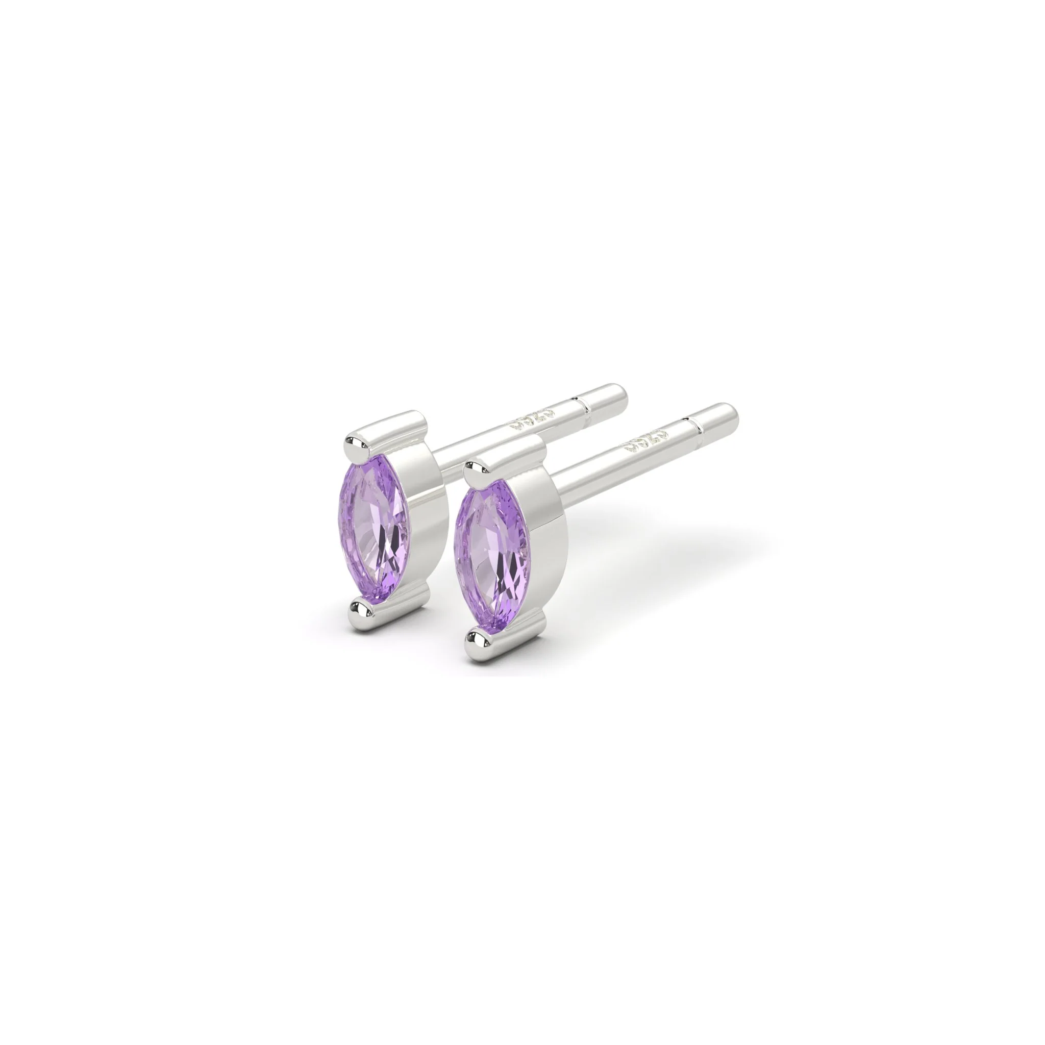 Micro Marquise Studs in Silver - Image 6