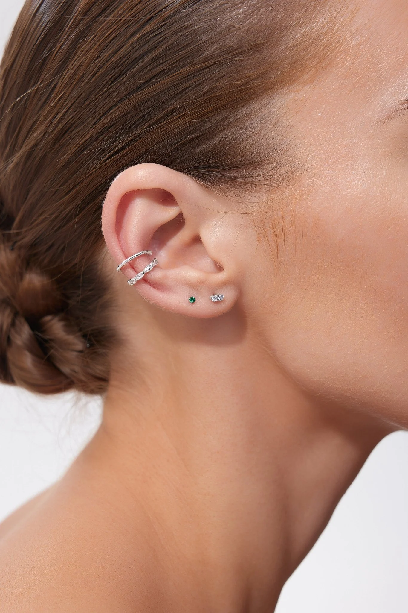 Mini Shimmer CZ Titanium Flat Back Stud (Single) - Image 4