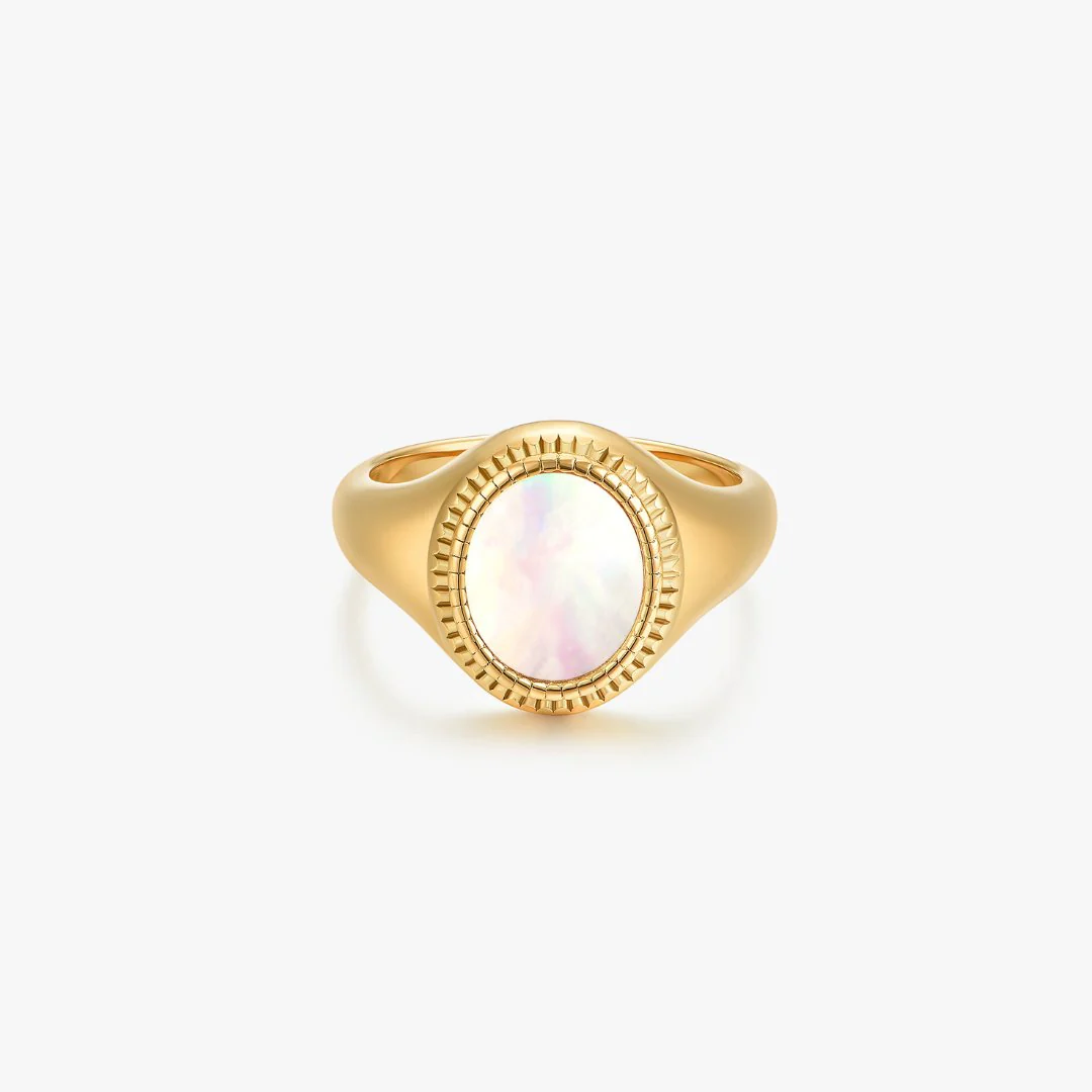 Mother of Pearl Signet Ring (Unisex) - Image 10