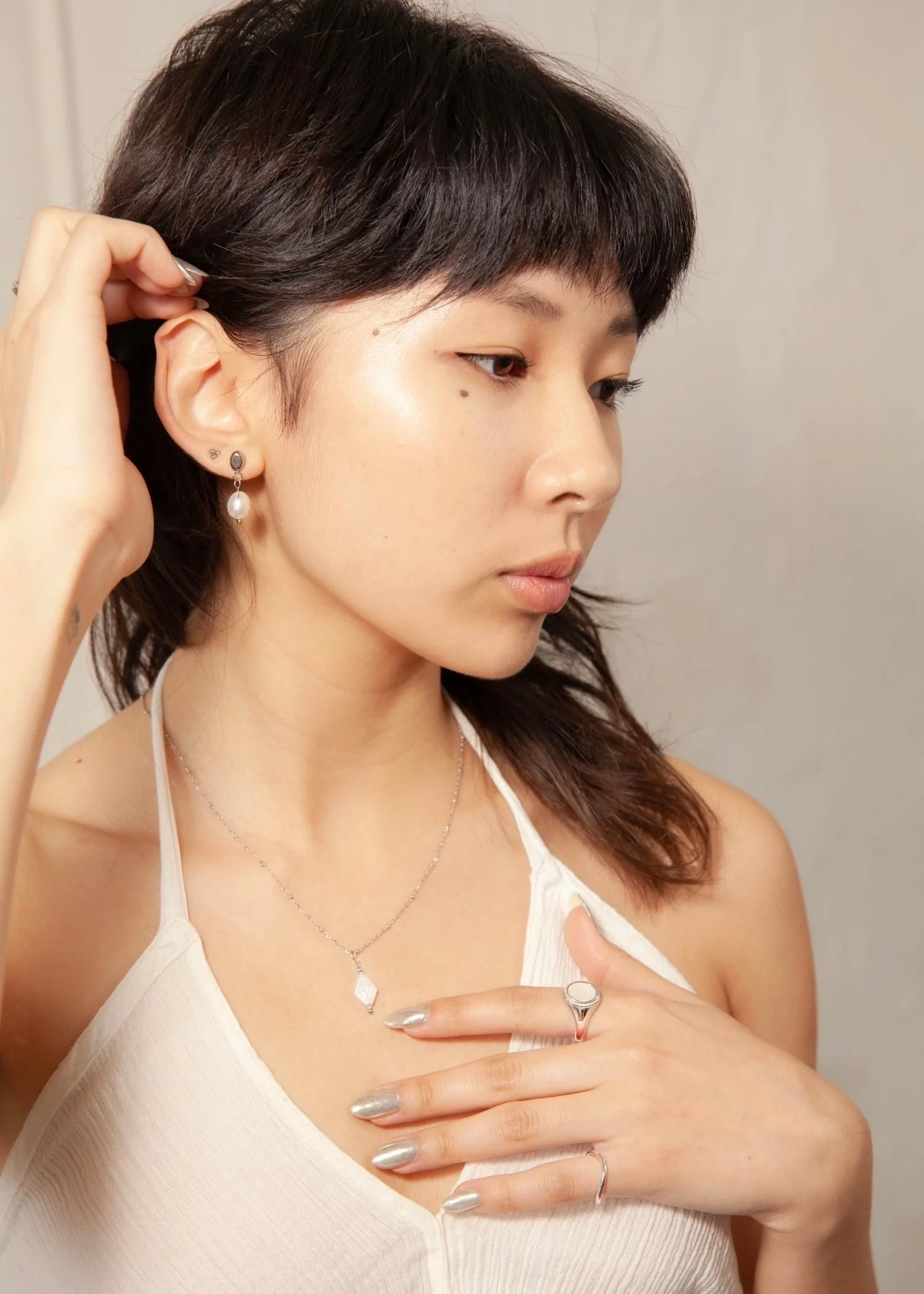 Mother of Pearl Signet Ring (Unisex) - Image 7
