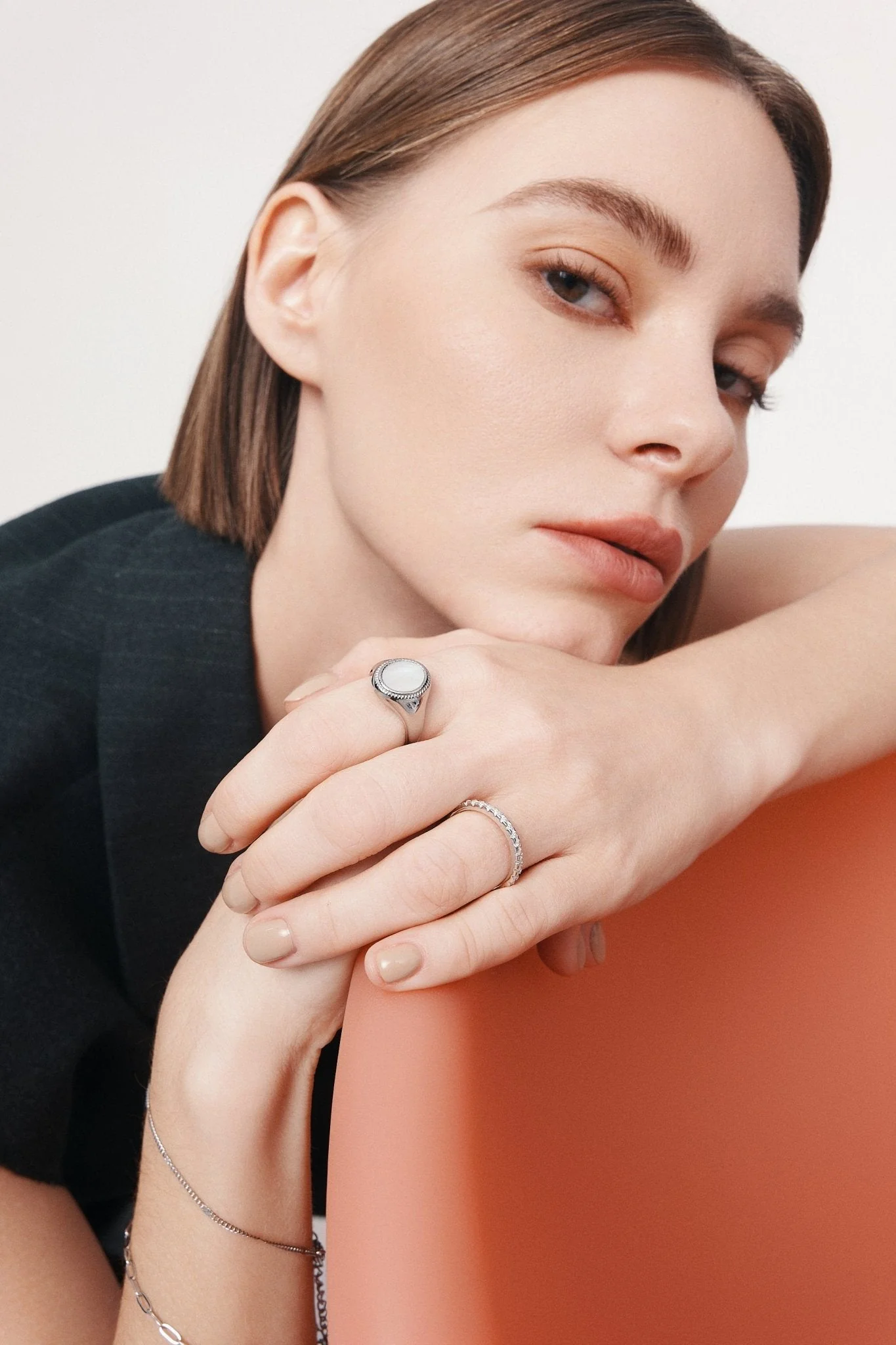 Mother of Pearl Signet Ring (Unisex) - Image 8