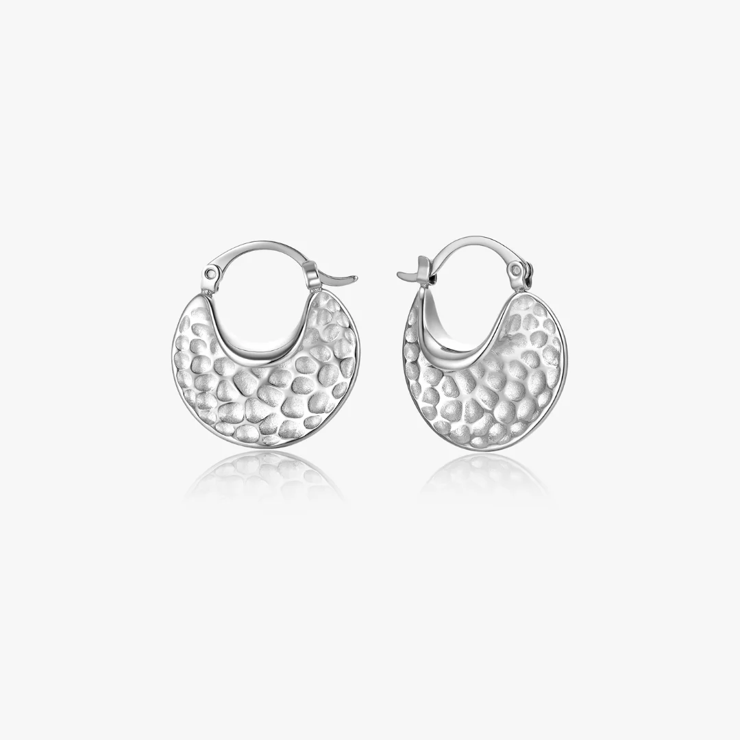 Nia Hammered Bold Hoops - Image 4