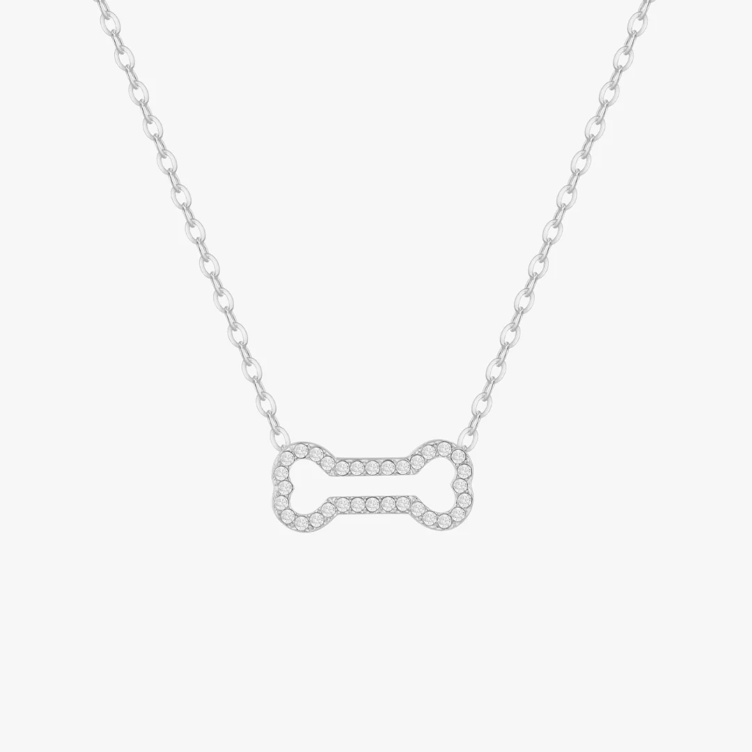 Pave Bone Necklace (Pawsitive Change Collection) - Image 4