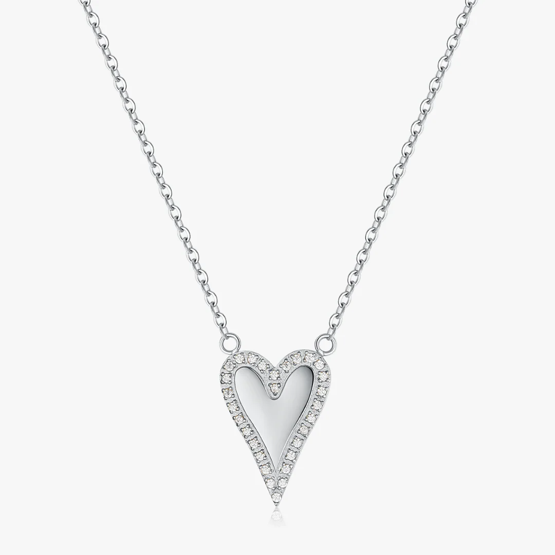 Pave Long Heart Necklace - Image 8