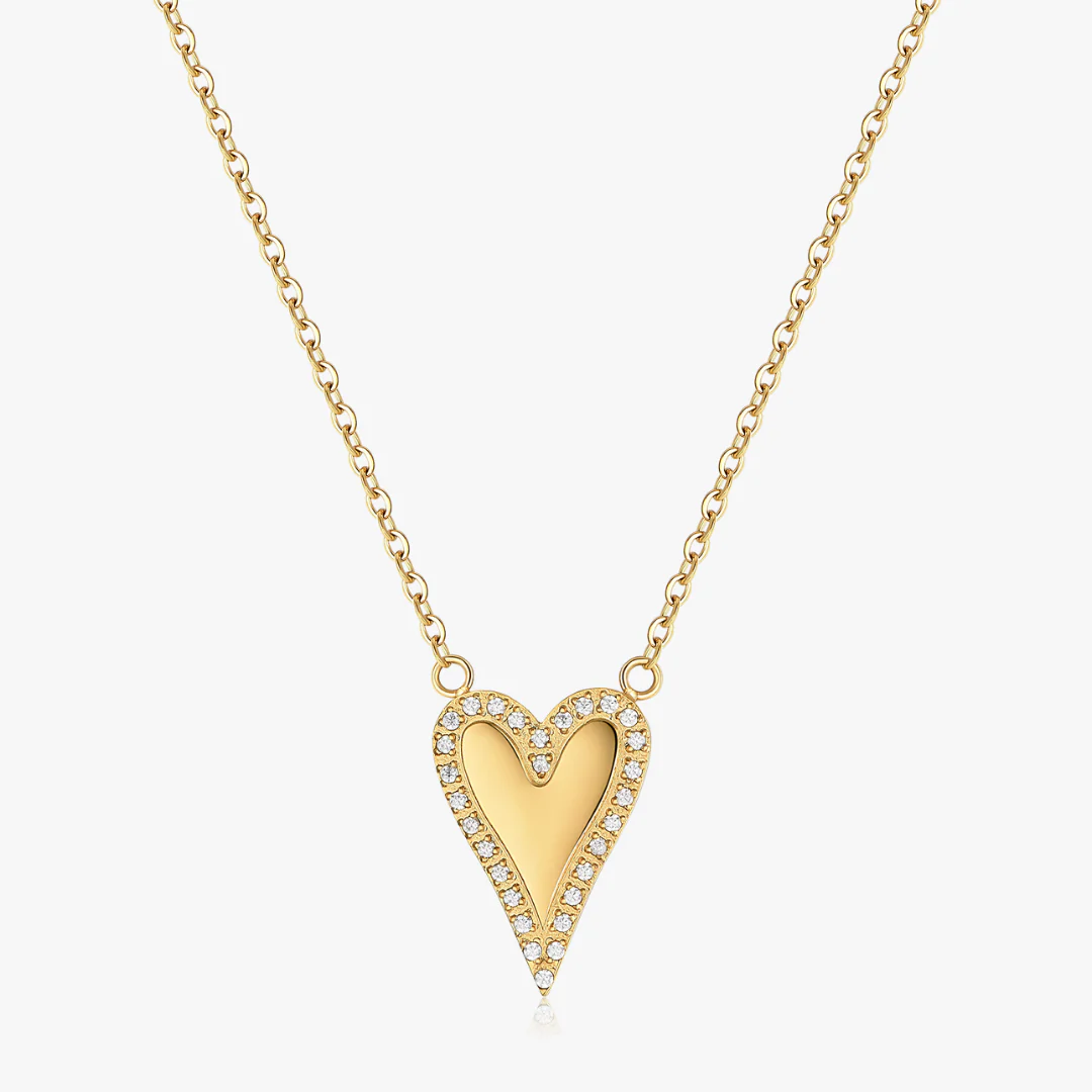 Pave Long Heart Necklace - Image 9