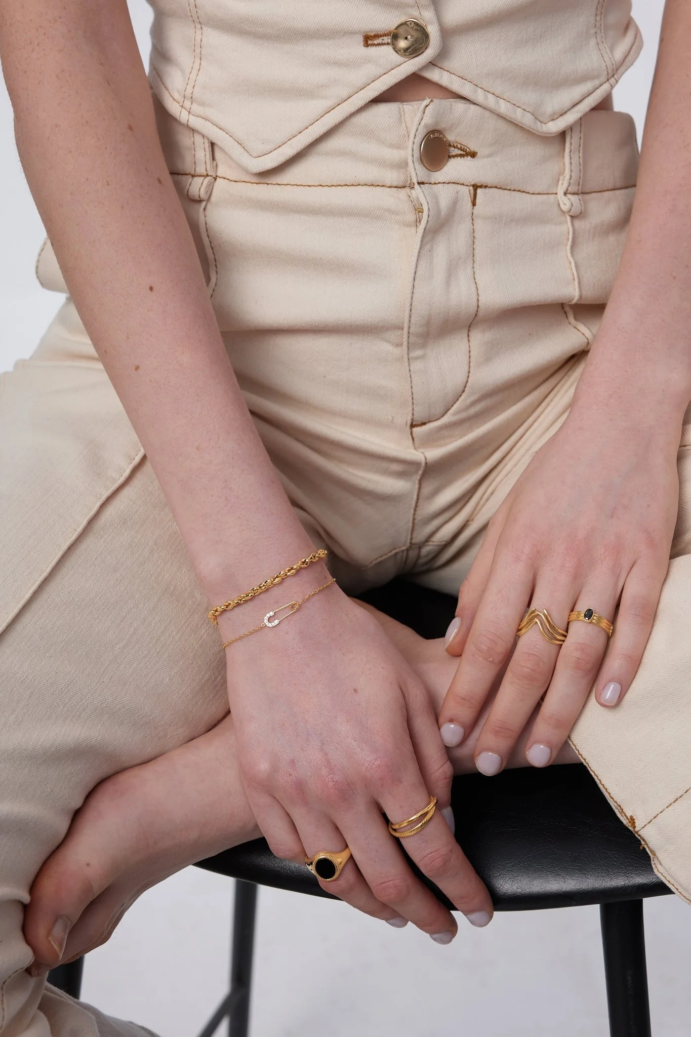Pave Safety Pin Bracelet - Image 3