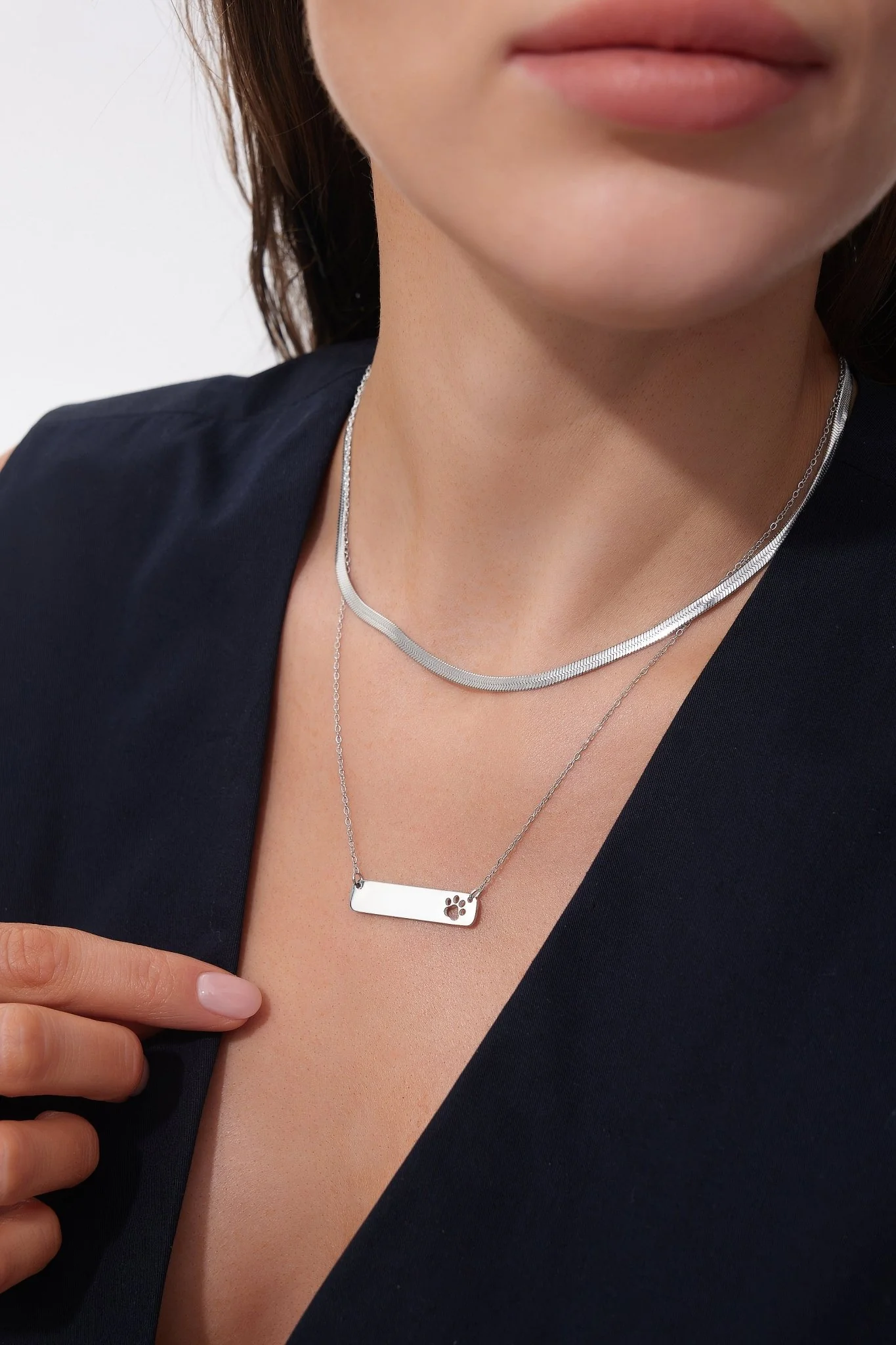 Paw Horizontal Bar Necklace (Pawsitive Change Collection) - Image 5