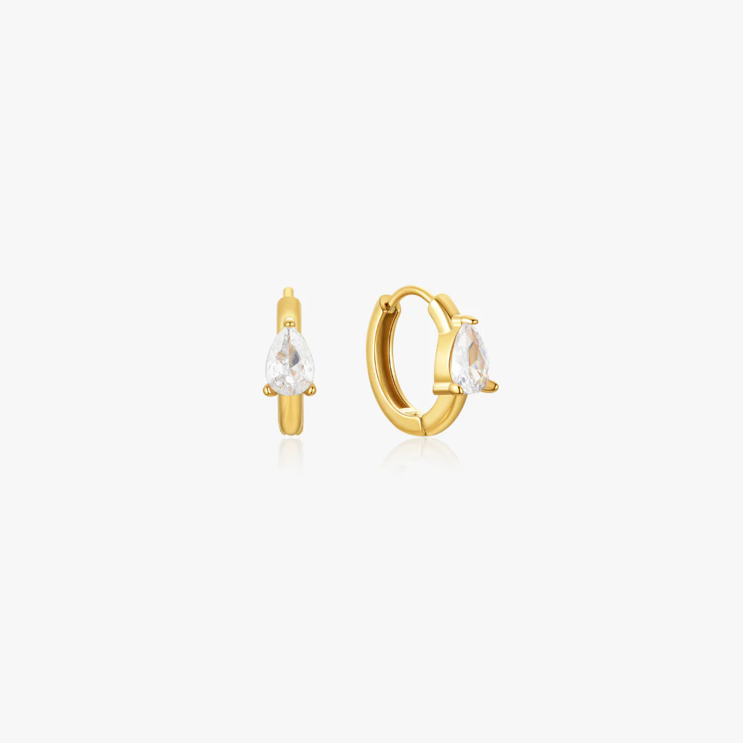 Selene Pear Gem Mini Hoops - Image 3