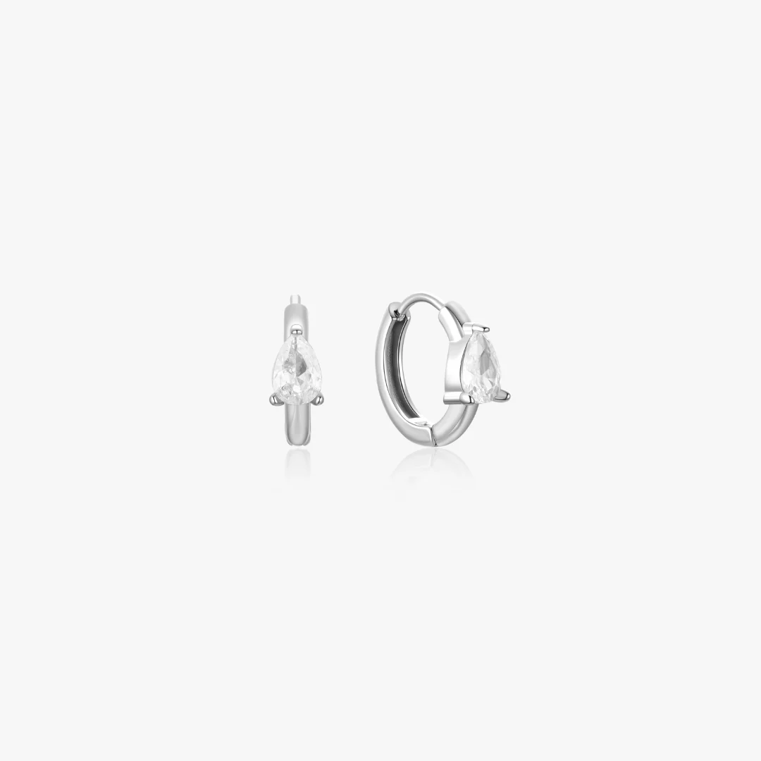 Selene Pear Gem Mini Hoops - Image 4